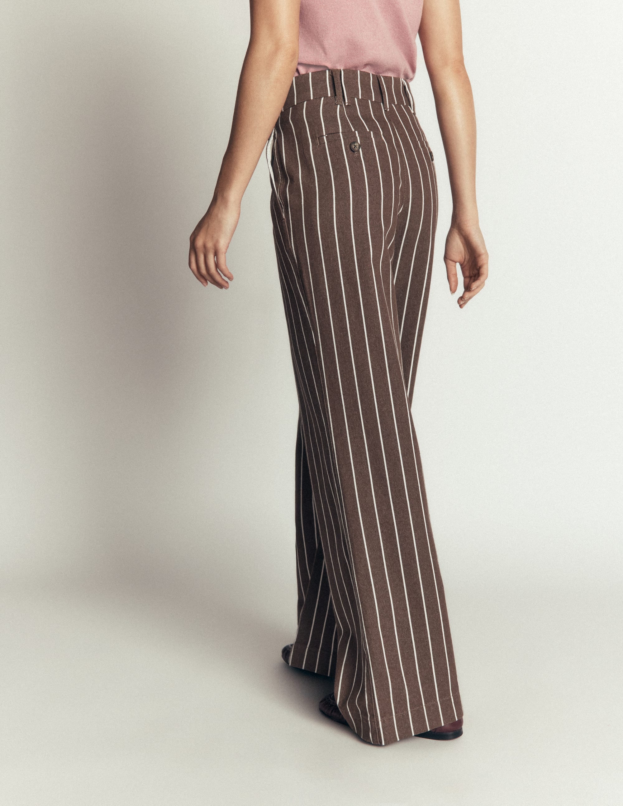 Belgravia Twill Pants-Brown Stripe - Image 5