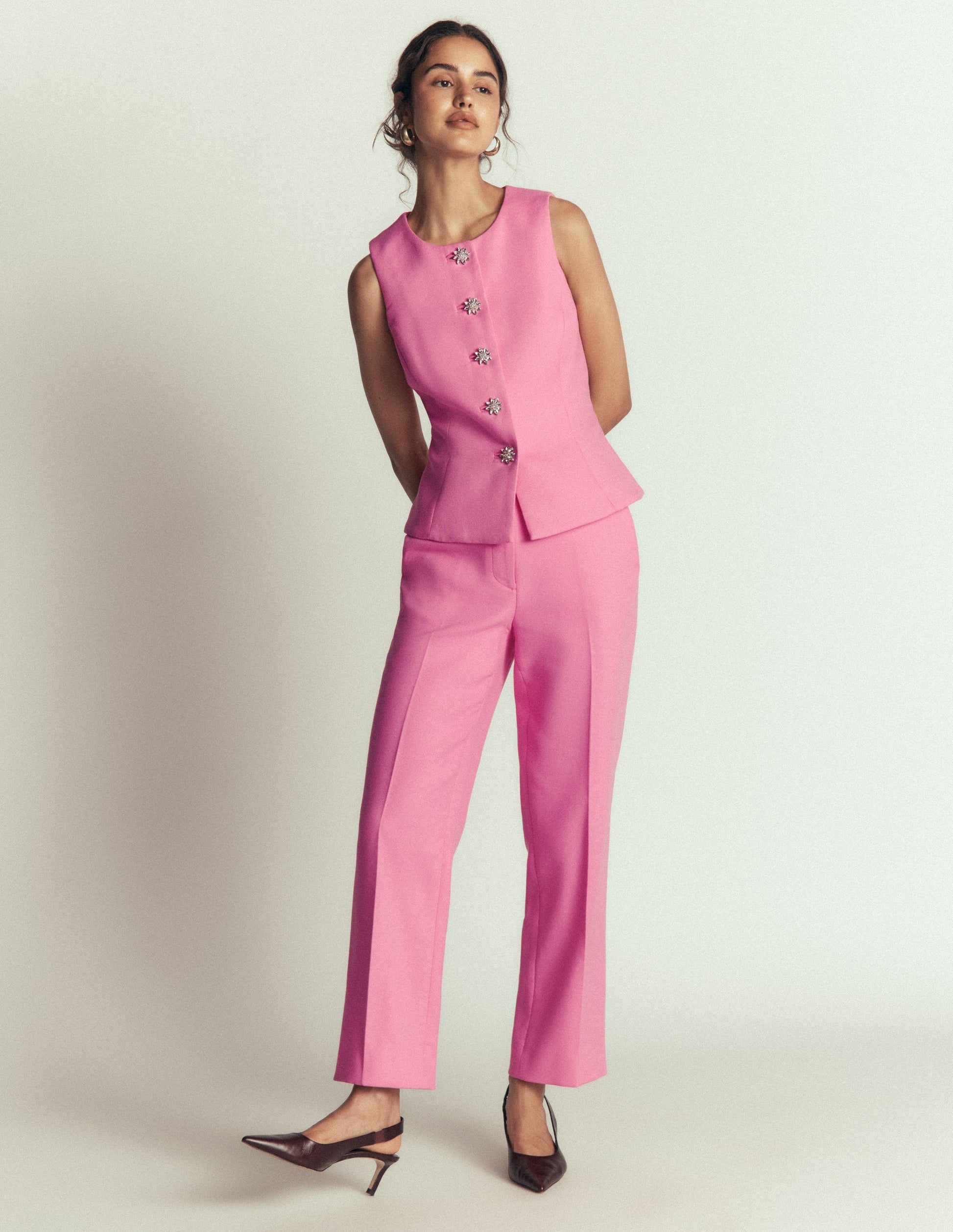 Canonbury Textured 7/8 Pants-Wild Pink-7