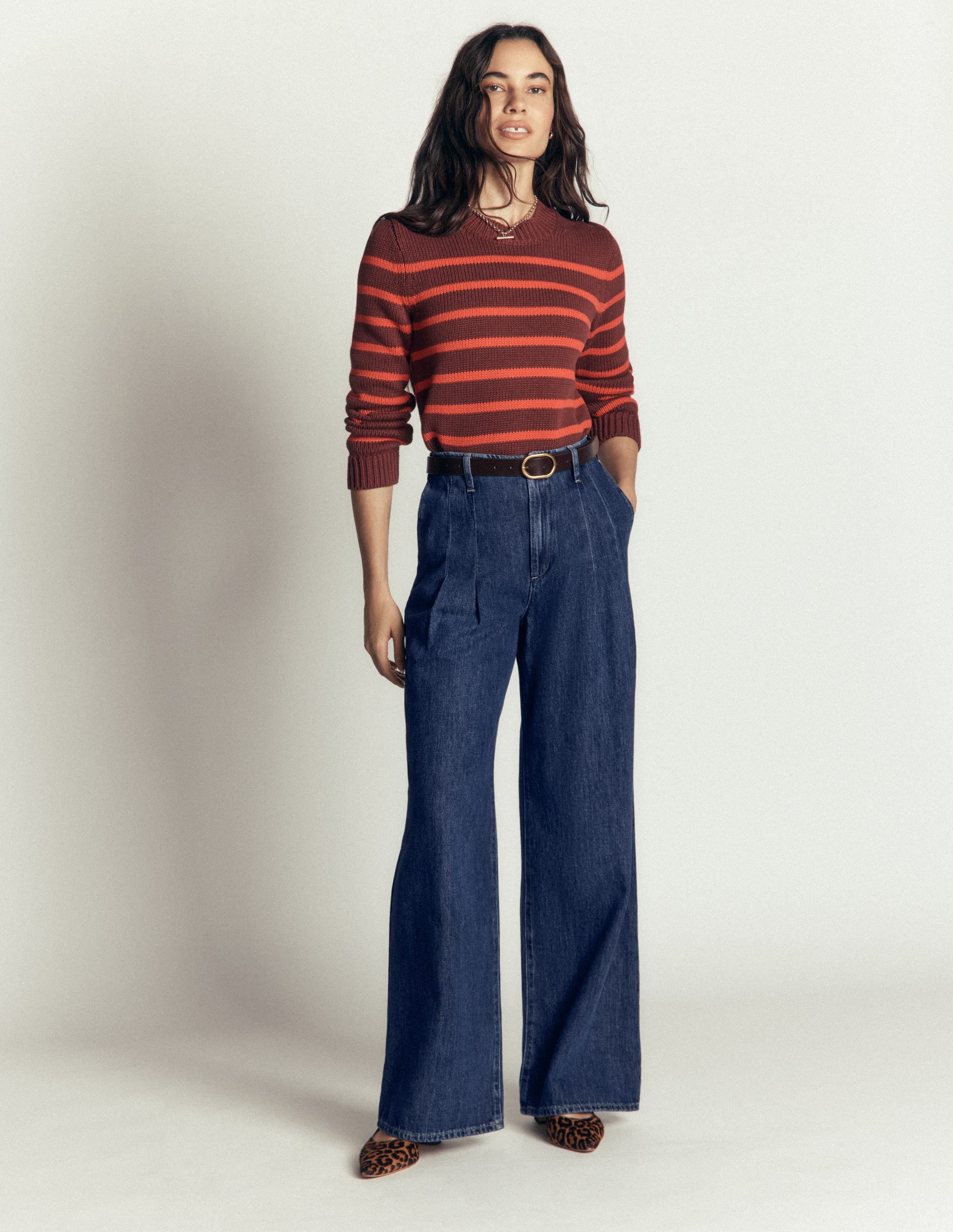 Mayfair Wide Leg Pleat Jeans-Mid Vintage - Image 1