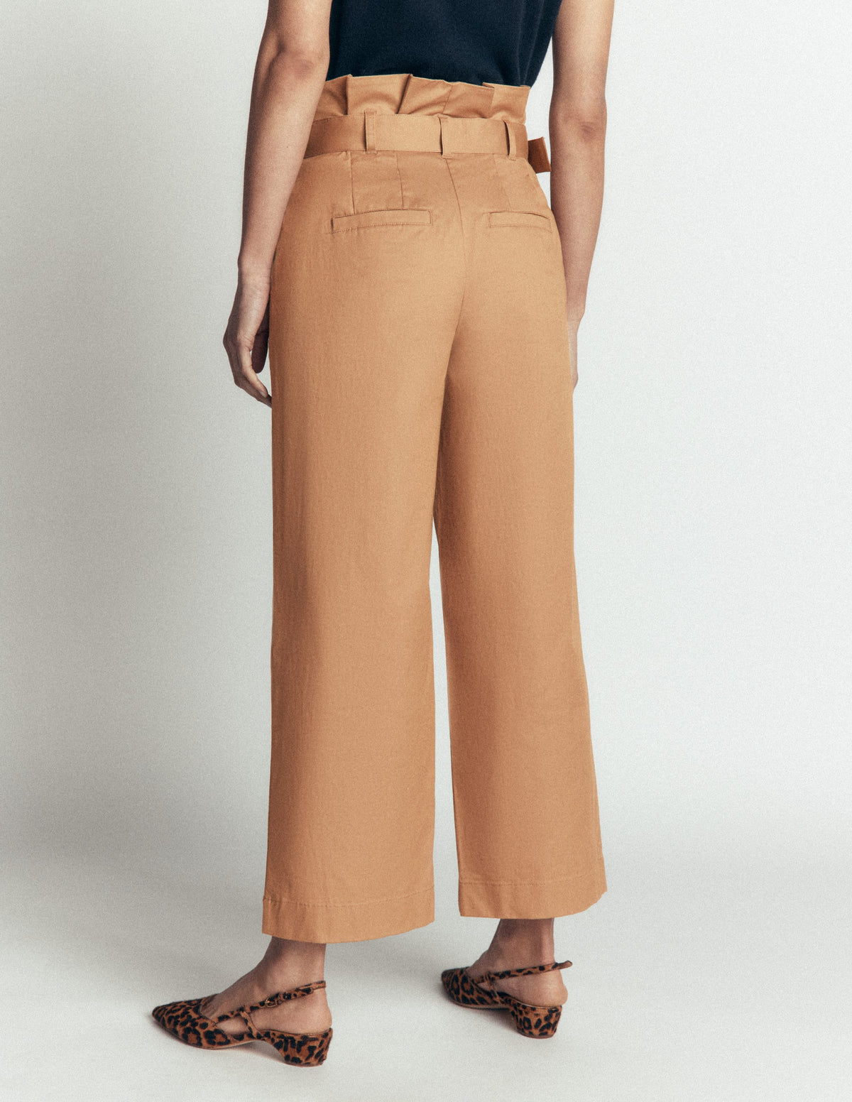Paperbag Waist Pants-Cappuccino-3