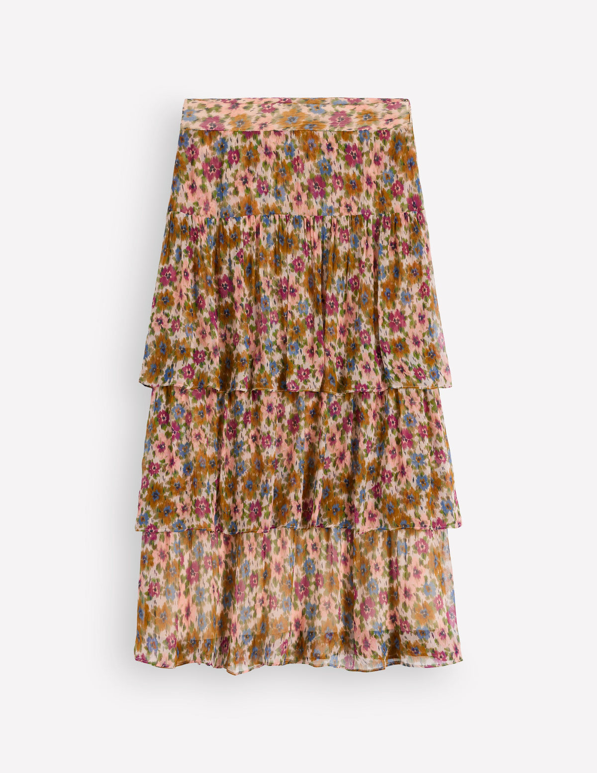 Tiered Ruffle Midi Skirt-Multi, Flecked Garden - Image 7