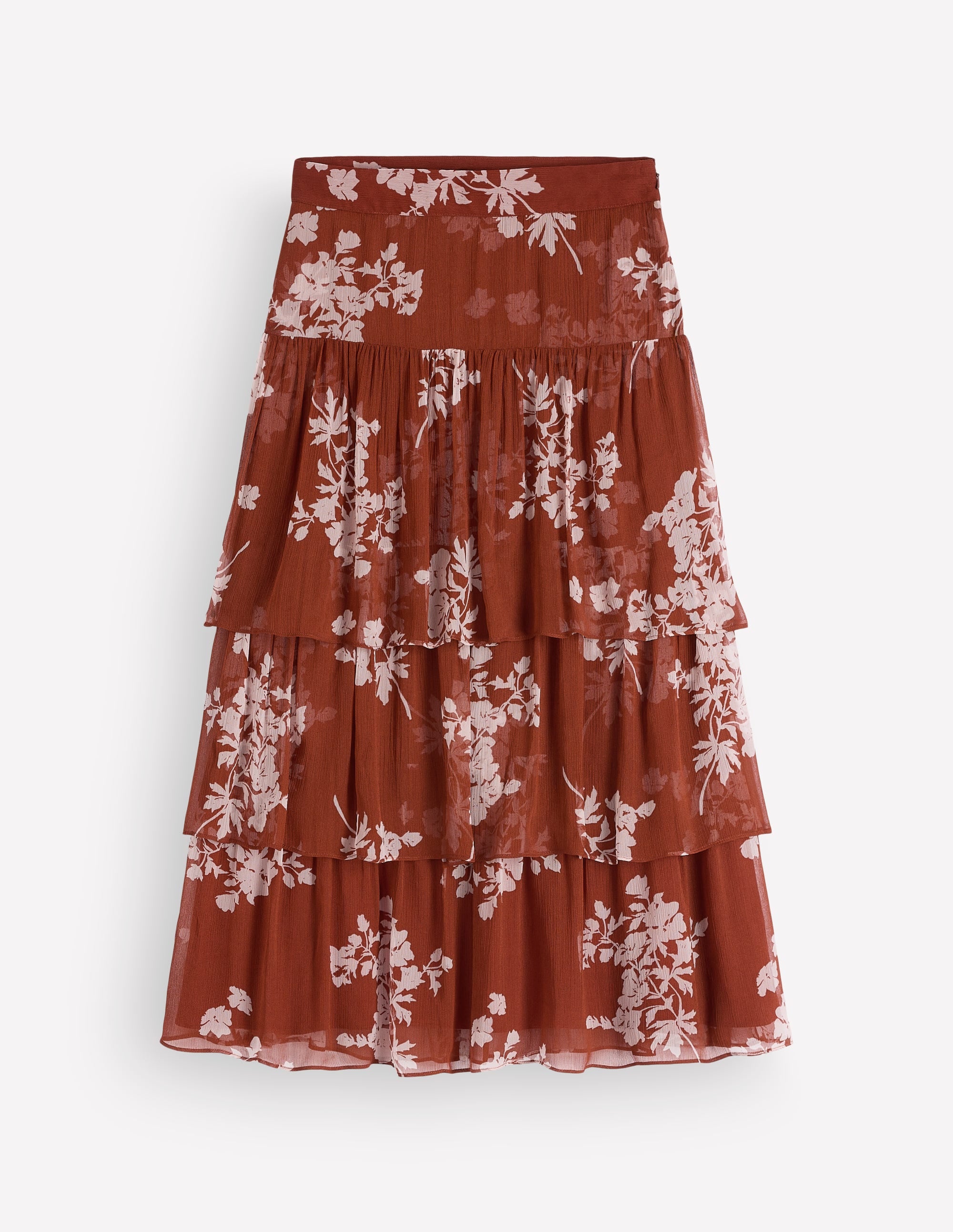 Tiered Ruffle Midi Skirt-Arabian Spice, Flecked Bunch - Image 7