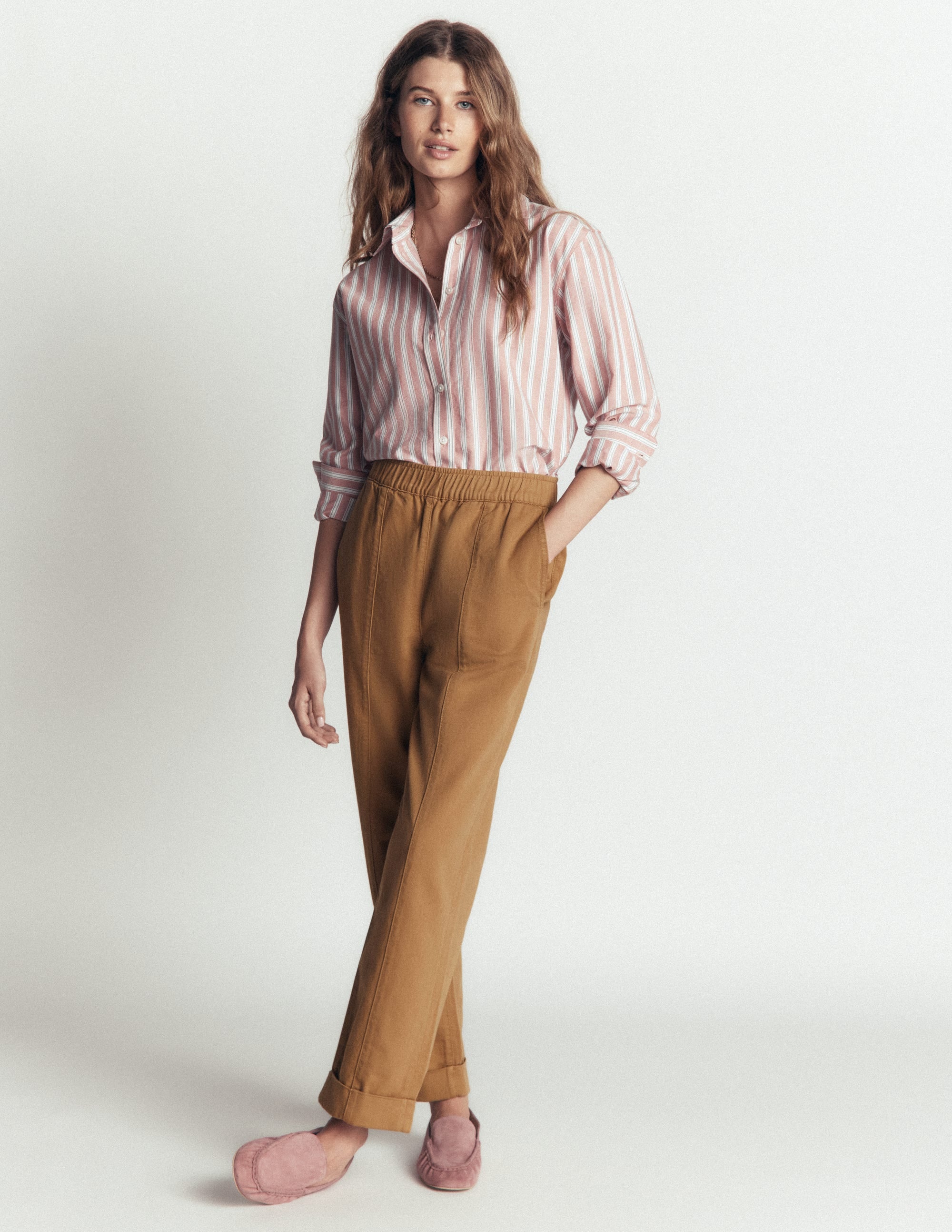 Mid Rise Straight Leg Pants-Neutral - Image 1