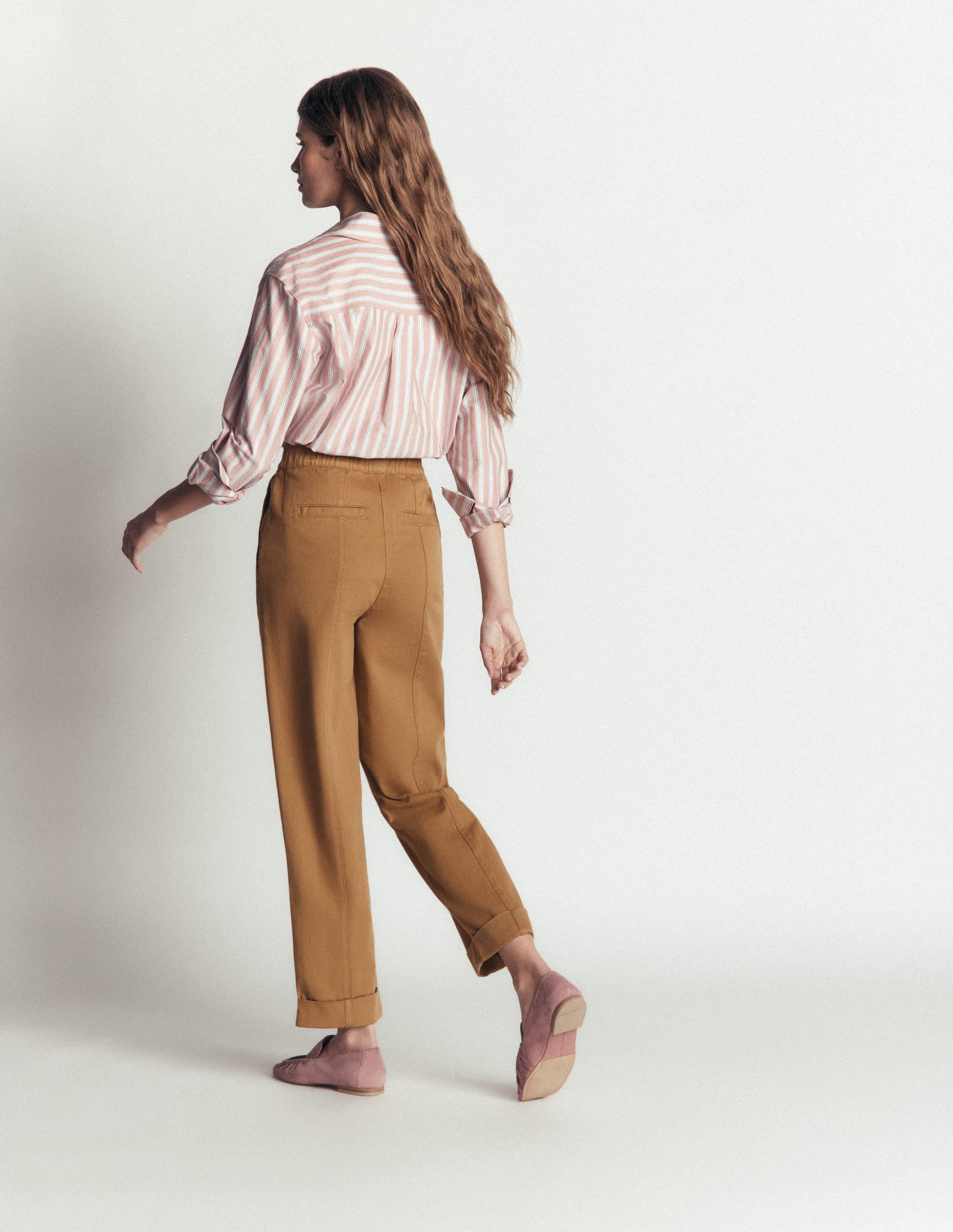 Mid Rise Straight Leg Pants-Neutral - Image 3