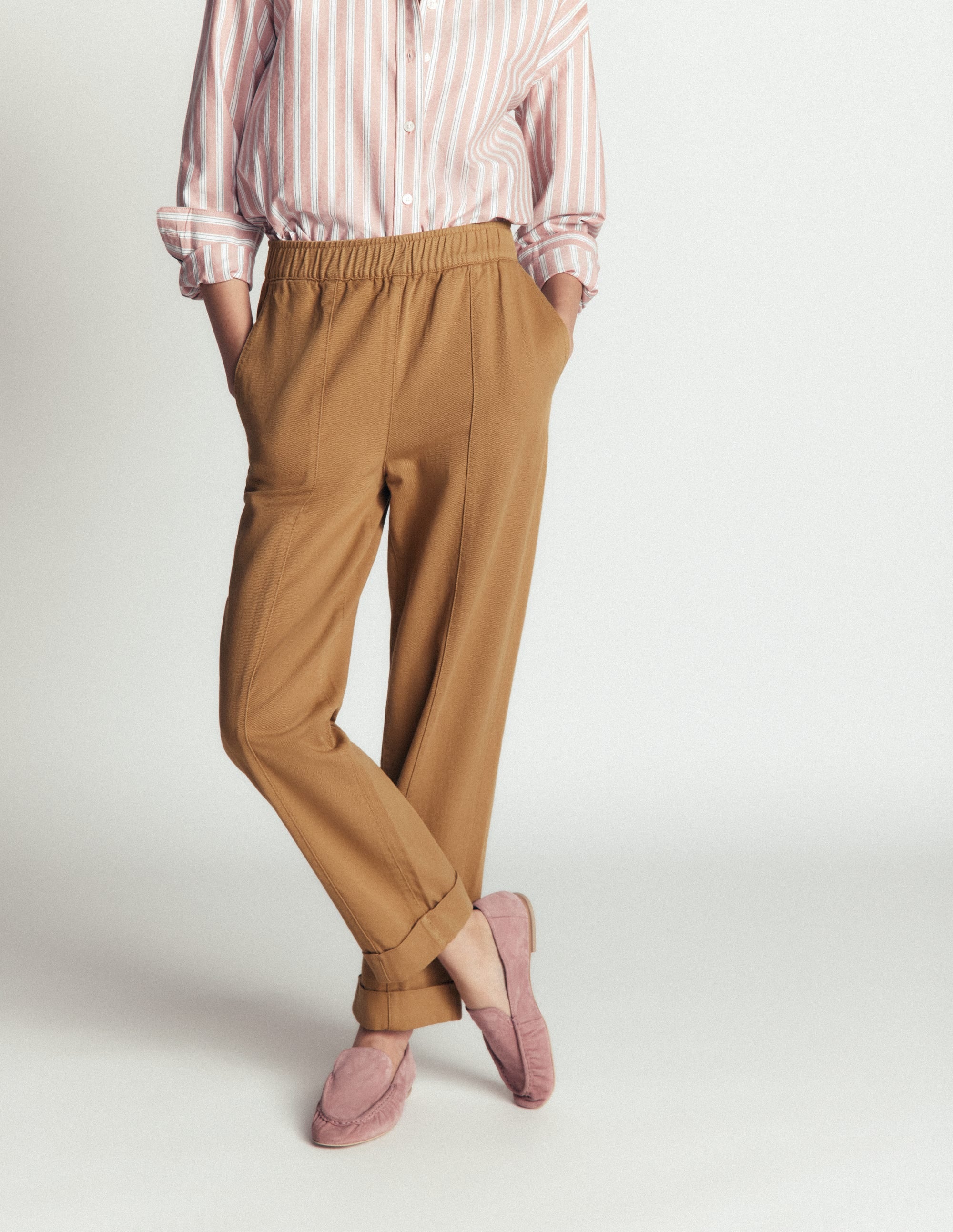 Mid Rise Straight Leg Pants-Neutral - Image 4