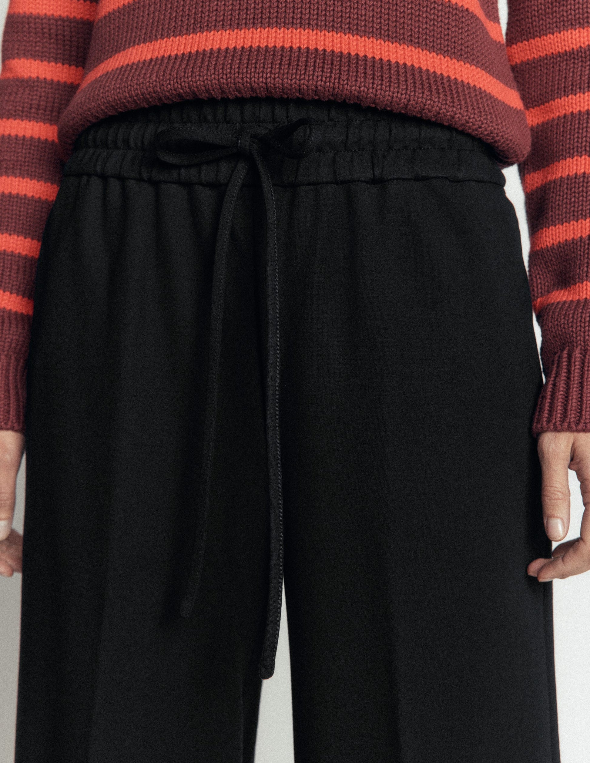 Greenwich Tie Ponte Pants-Black-2
