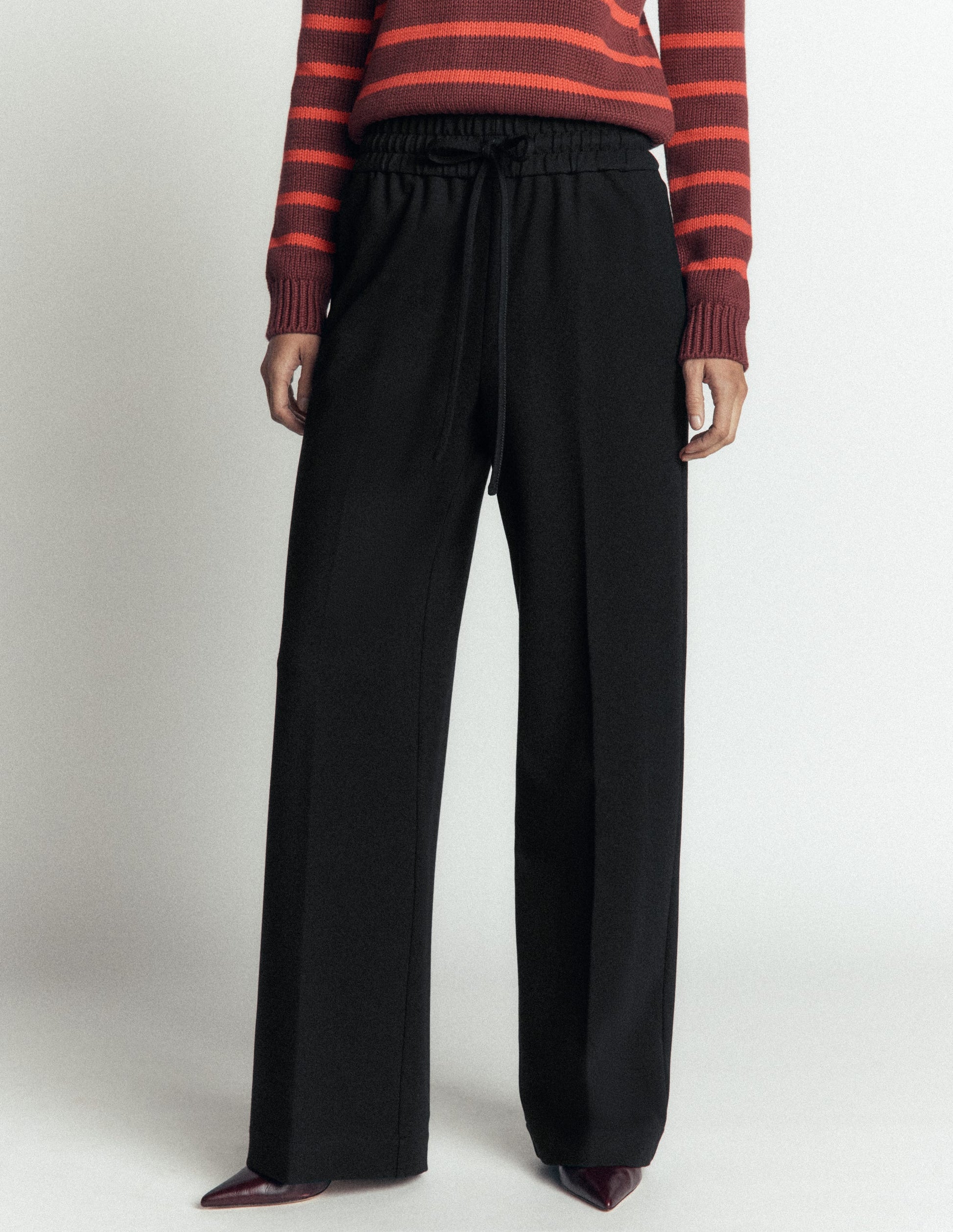 Greenwich Tie Ponte Pants-Black-4