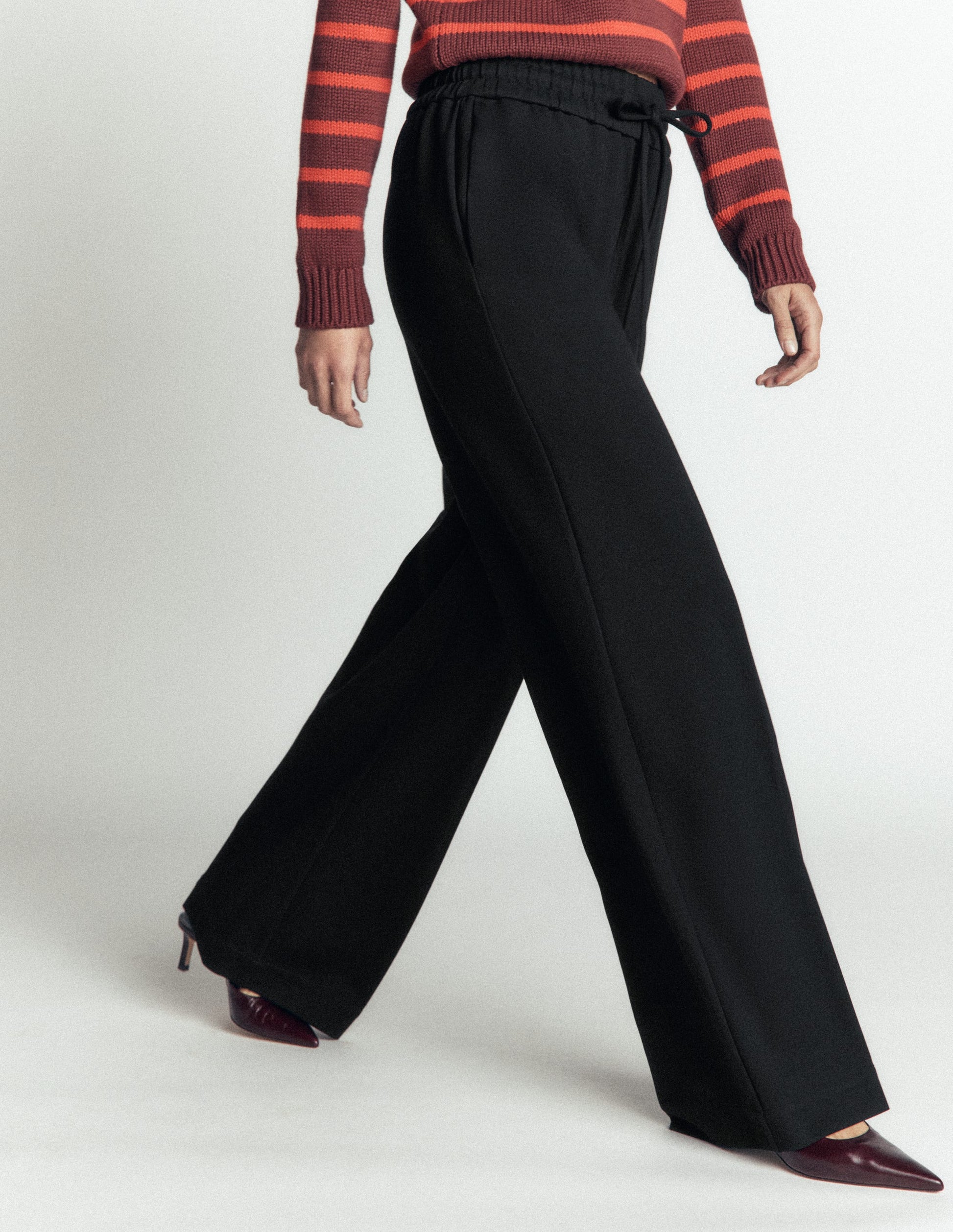 Greenwich Tie Ponte Pants-Black-5