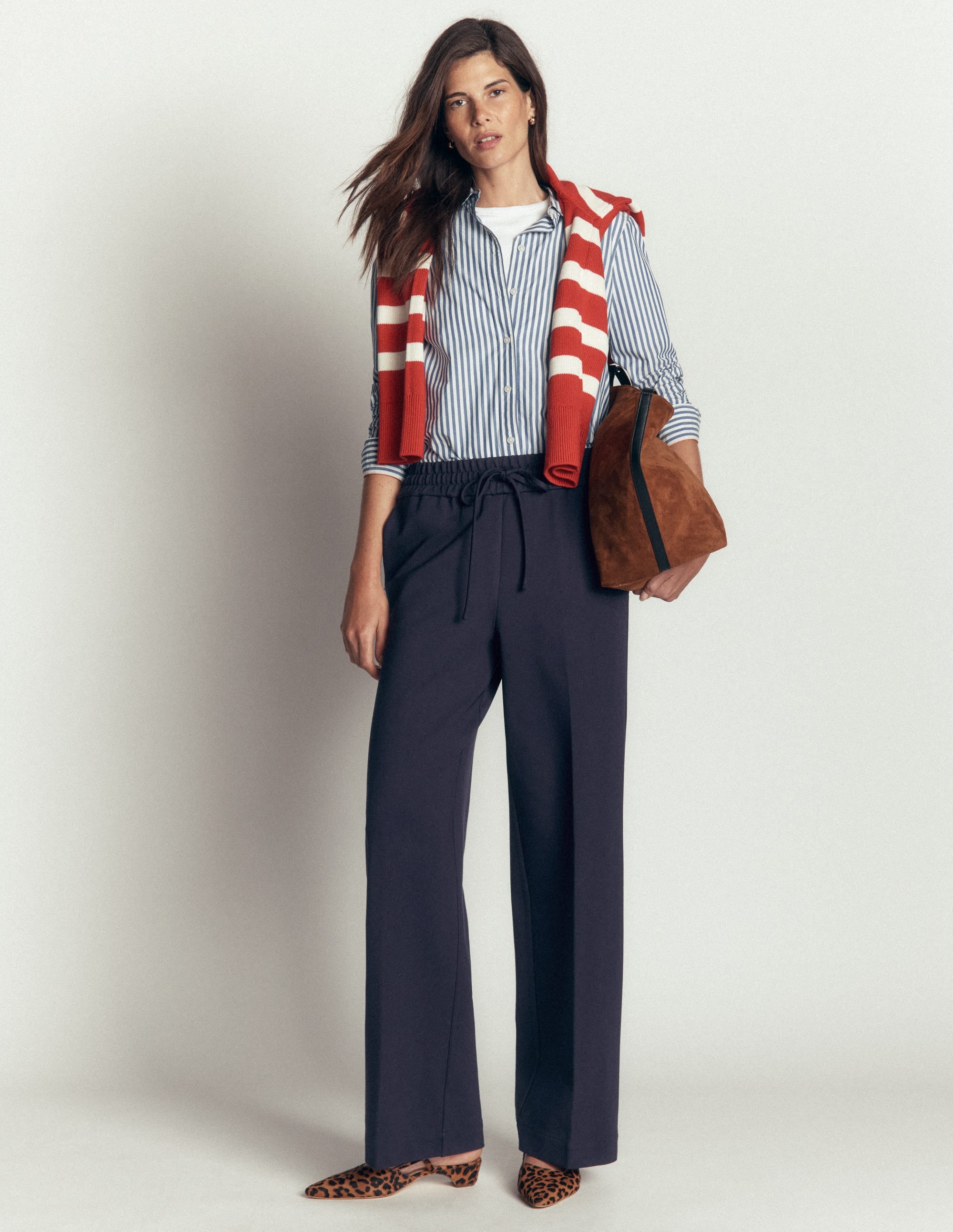 Greenwich Tie Ponte Pants-Navy - Image 1
