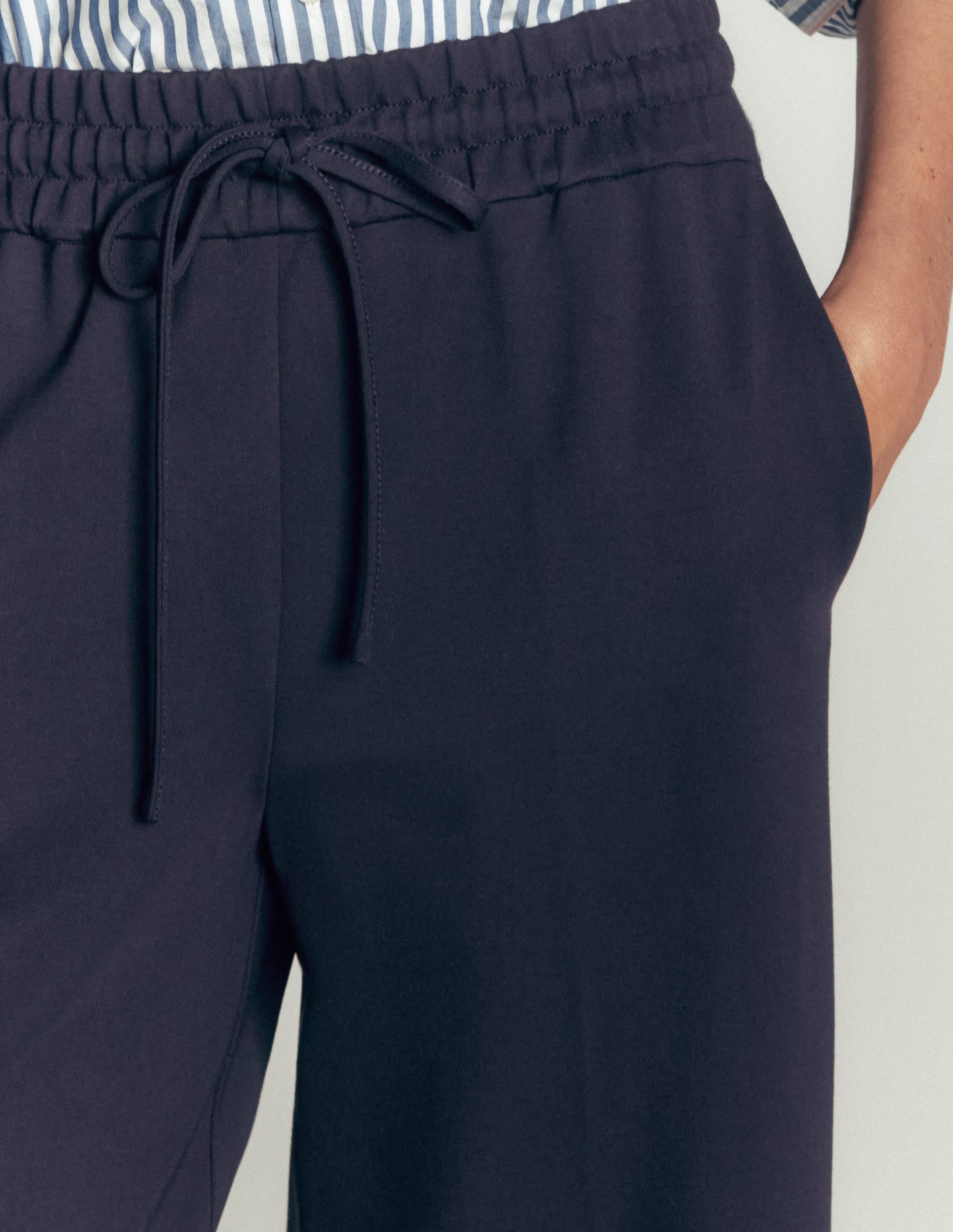 Greenwich Tie Ponte Pants-Navy - Image 2
