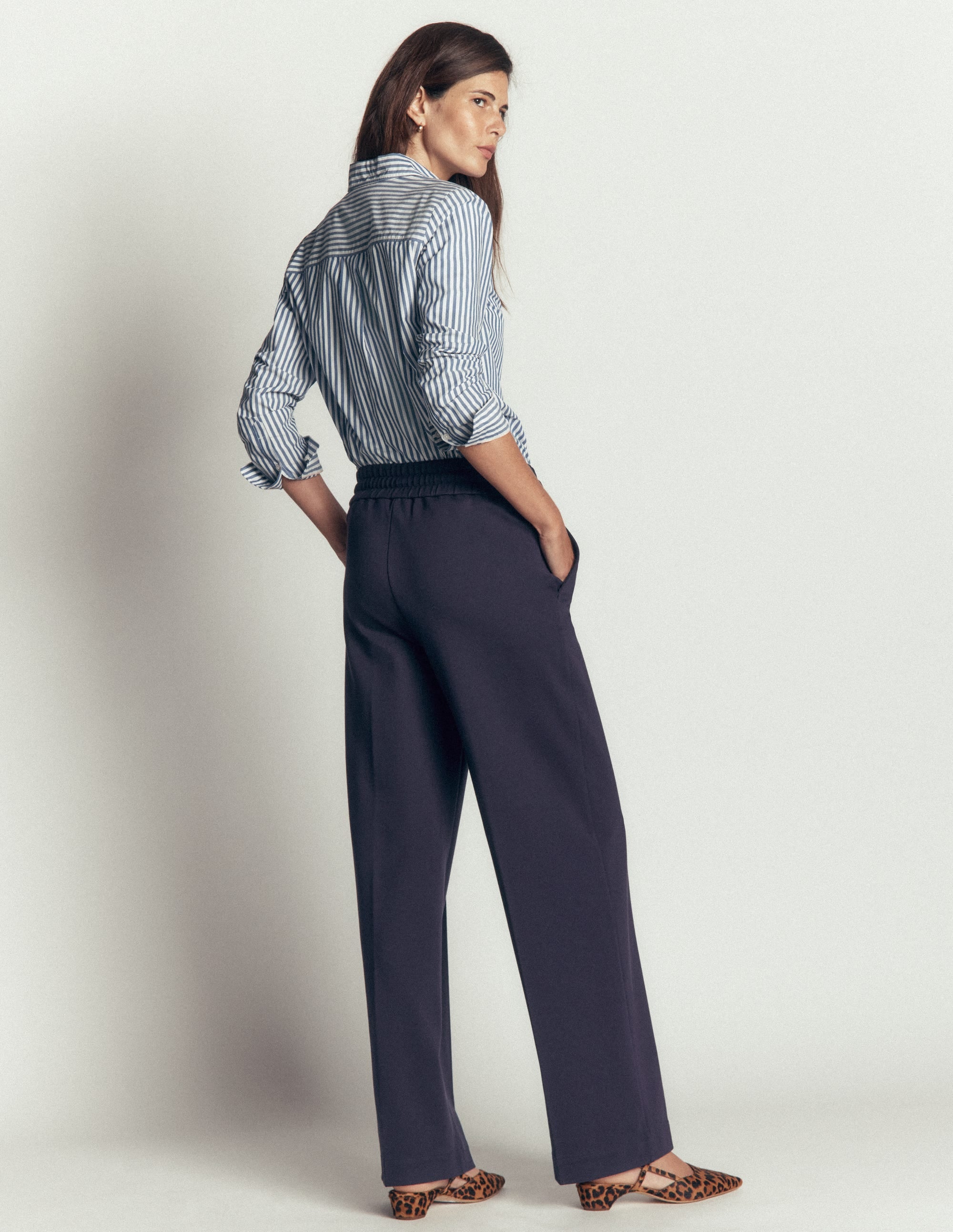 Greenwich Tie Ponte Pants-Navy - Image 3