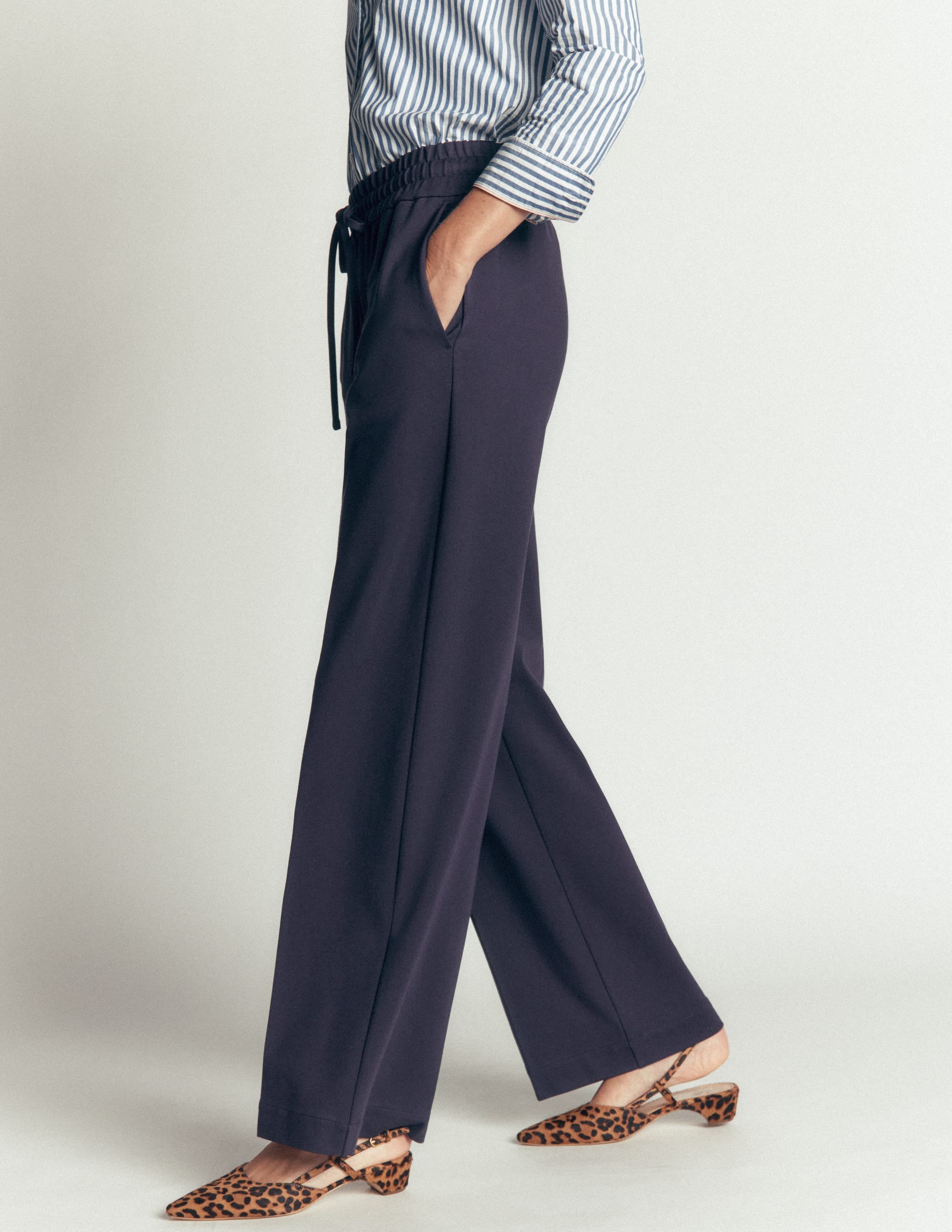Greenwich Tie Ponte Pants-Navy - Image 5
