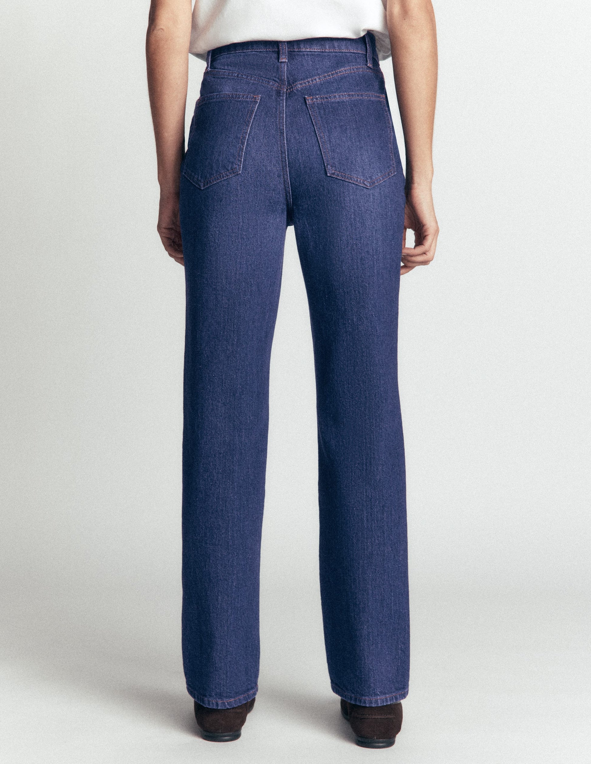 High Rise Straight Jeans-Indigo Rinse-3