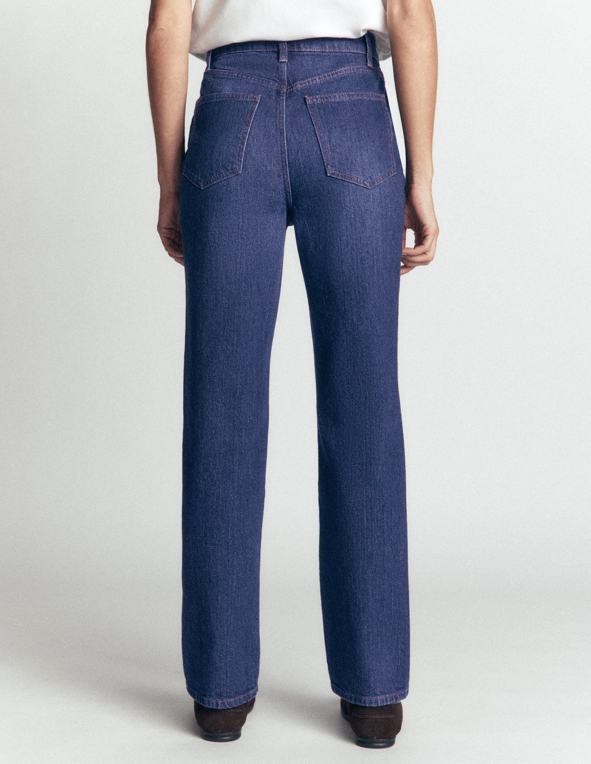 High Rise Straight Jeans-Indigo Rinse - Image 3