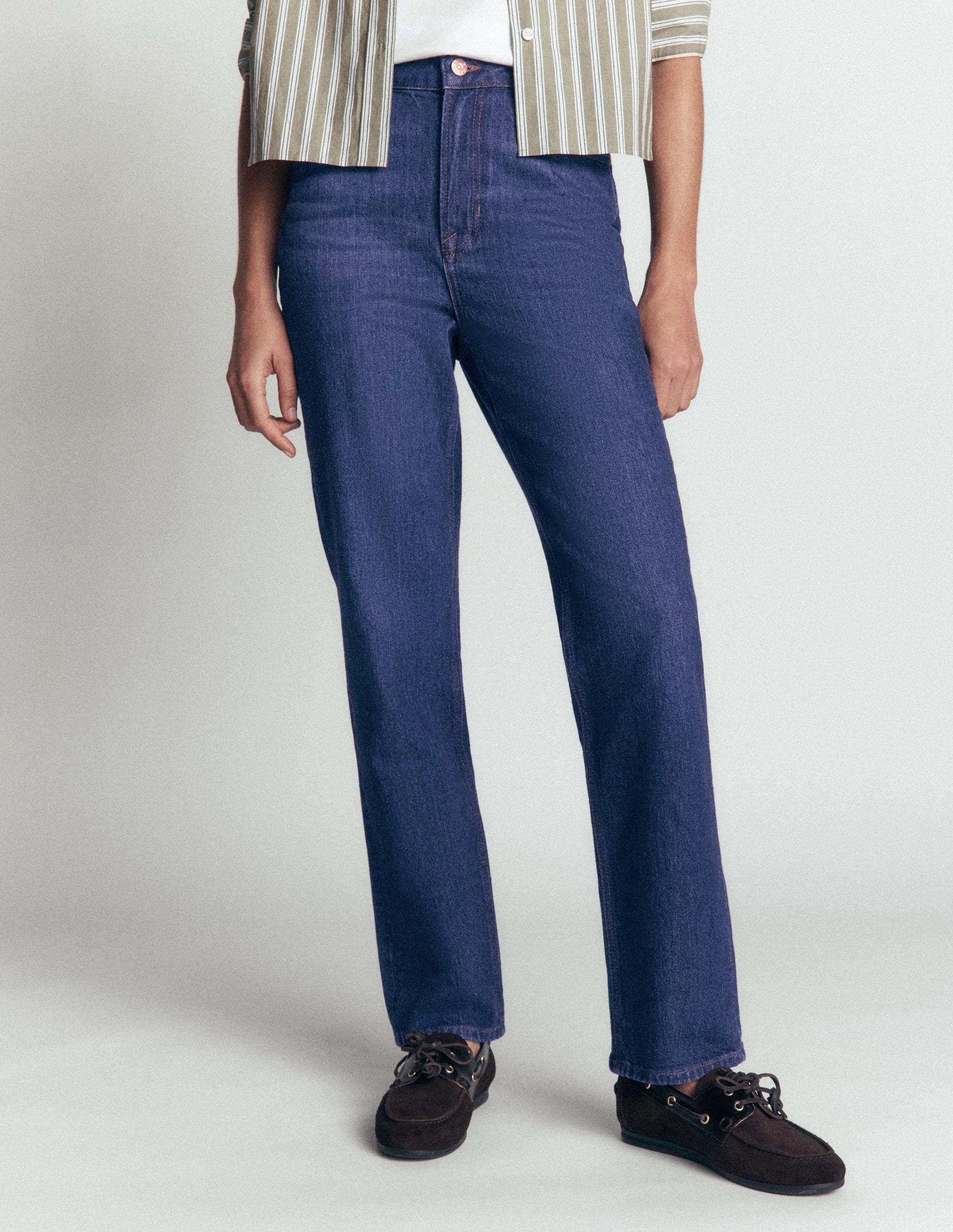 High Rise Straight Jeans-Indigo Rinse-4