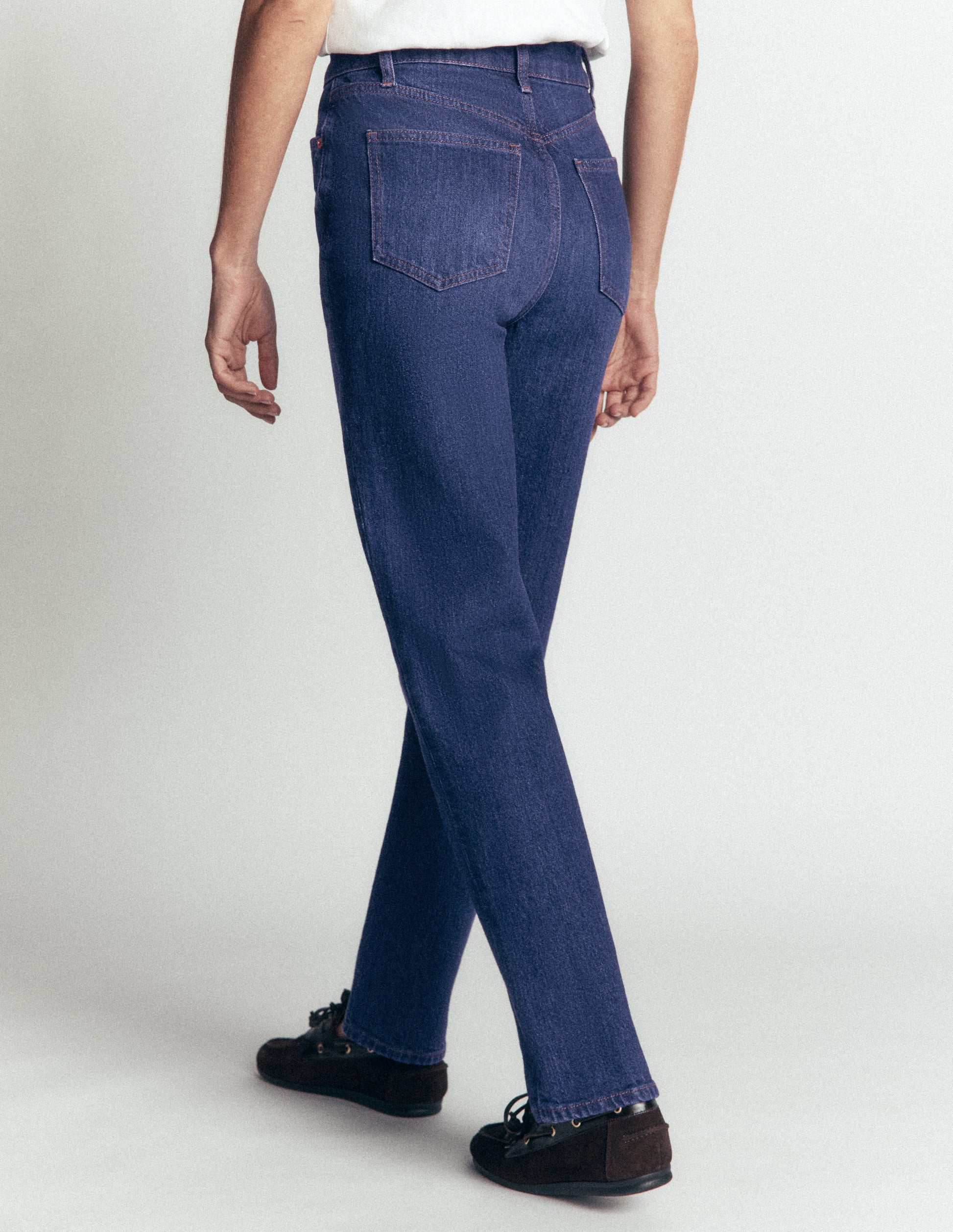 High Rise Straight Jeans-Indigo Rinse-6