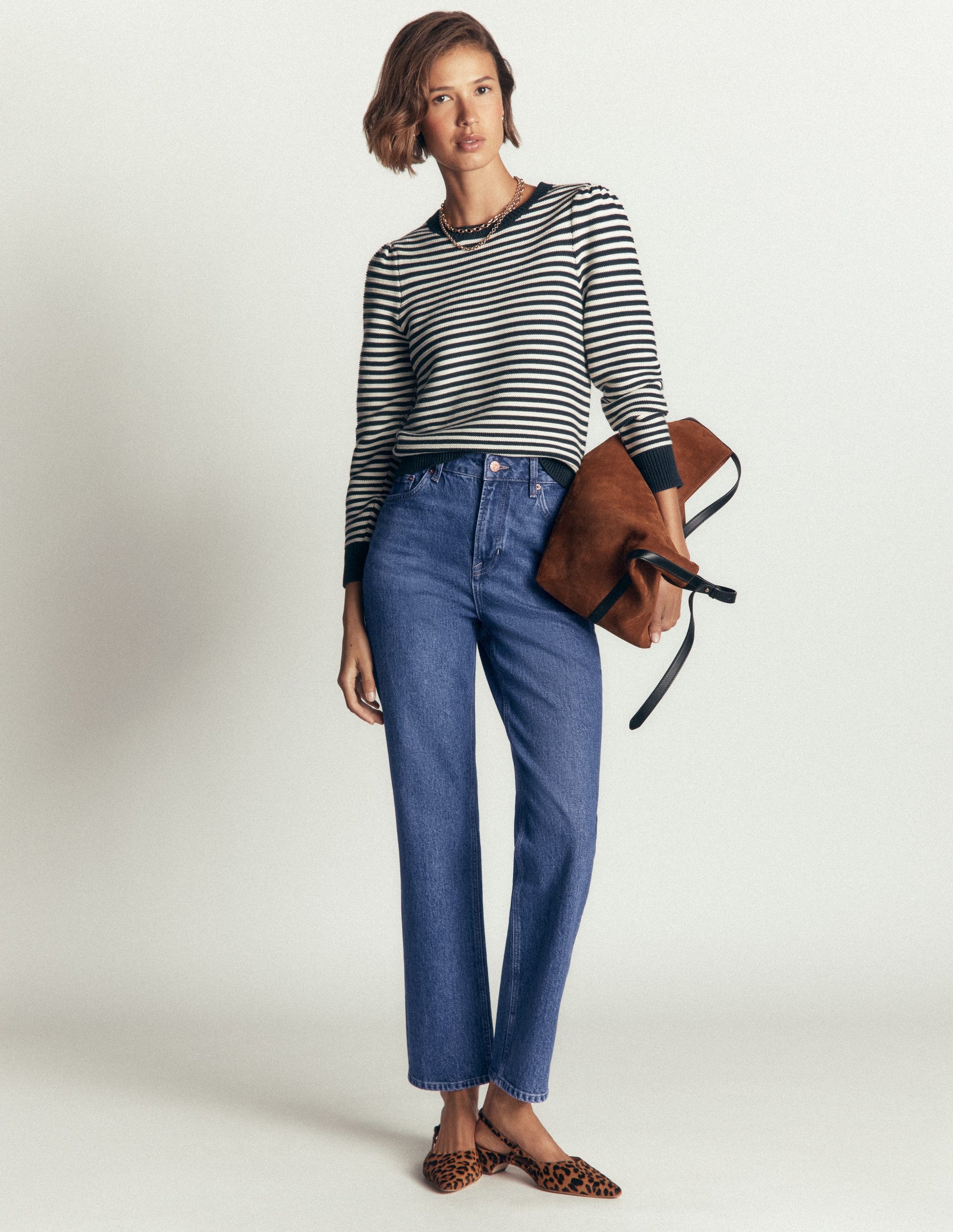 High Rise Straight Jeans-Mid Vintage-1