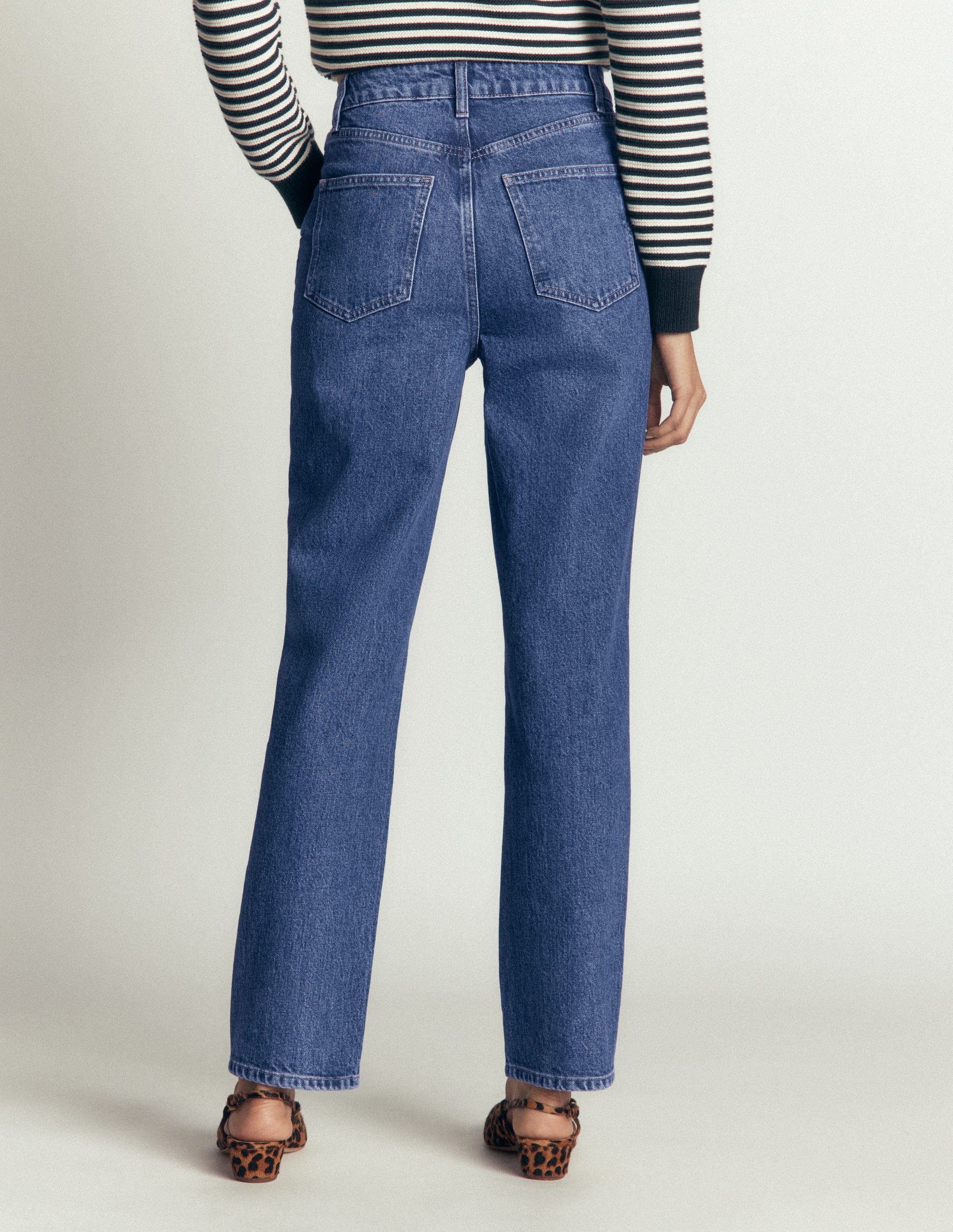 High Rise Straight Jeans-Mid Vintage-3