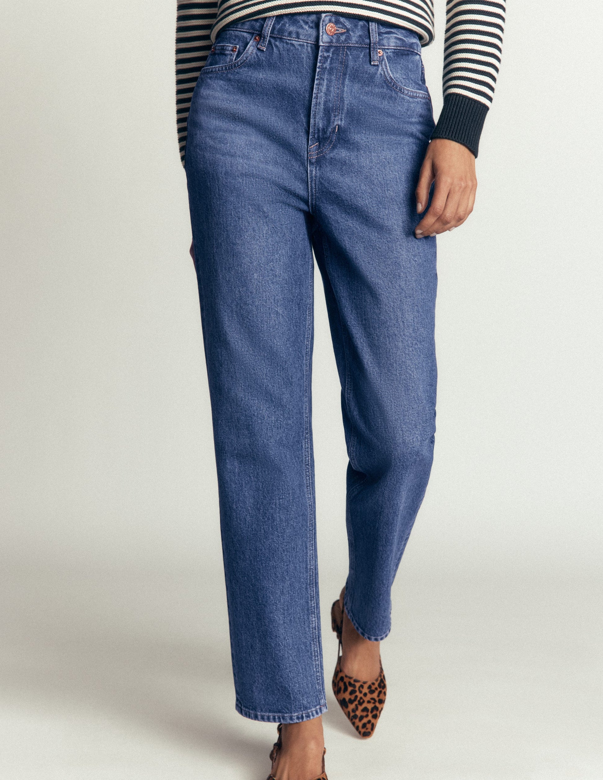 High Rise Straight Jeans-Mid Vintage-4