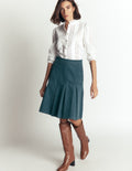Flippy Cord Skirt-Storm Blue