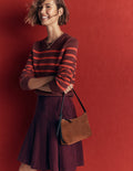 Flippy Cord Skirt-Dark Cherry
