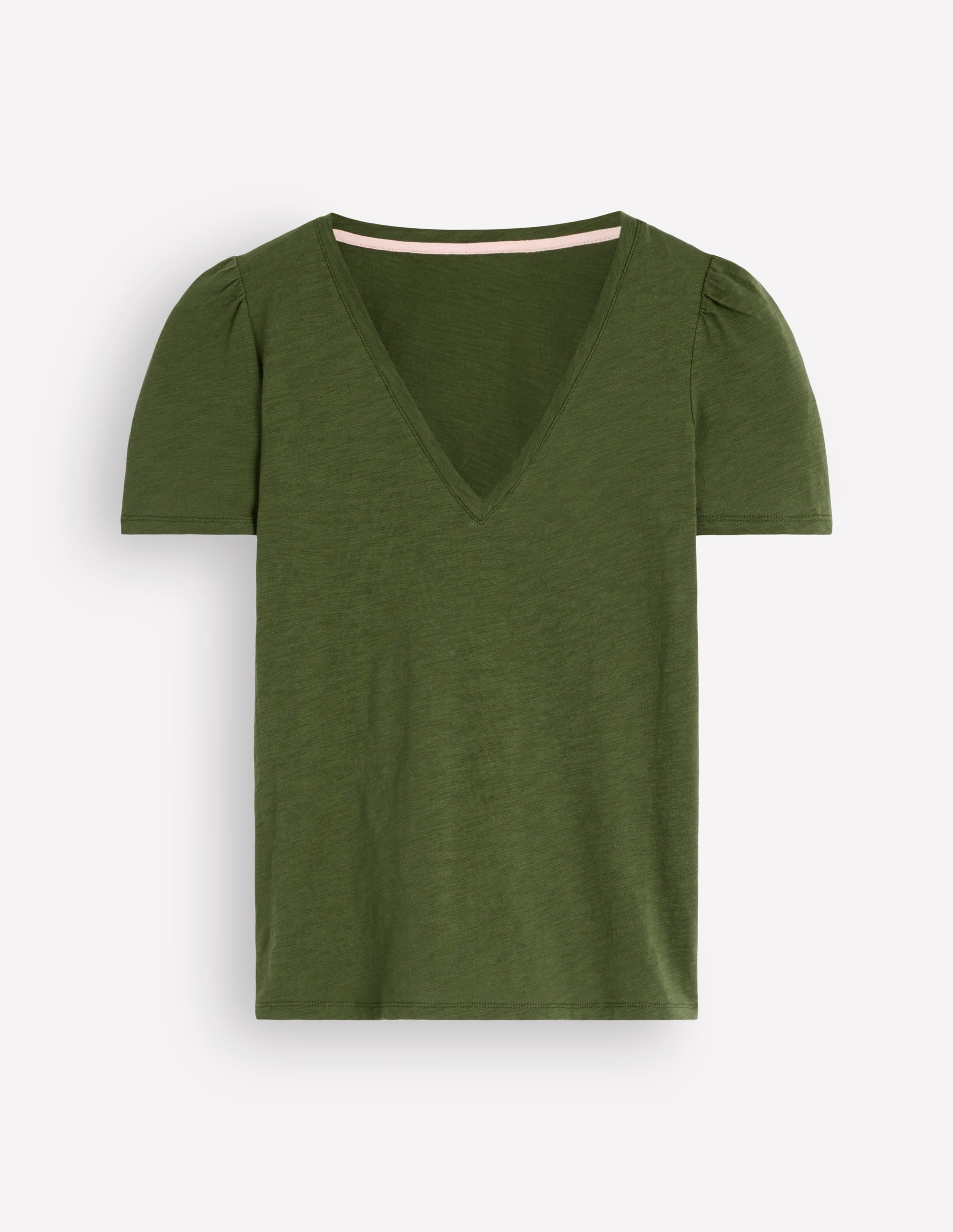 Sophie V - neck Slub T - shirt - Brunswick Green | Boden USA