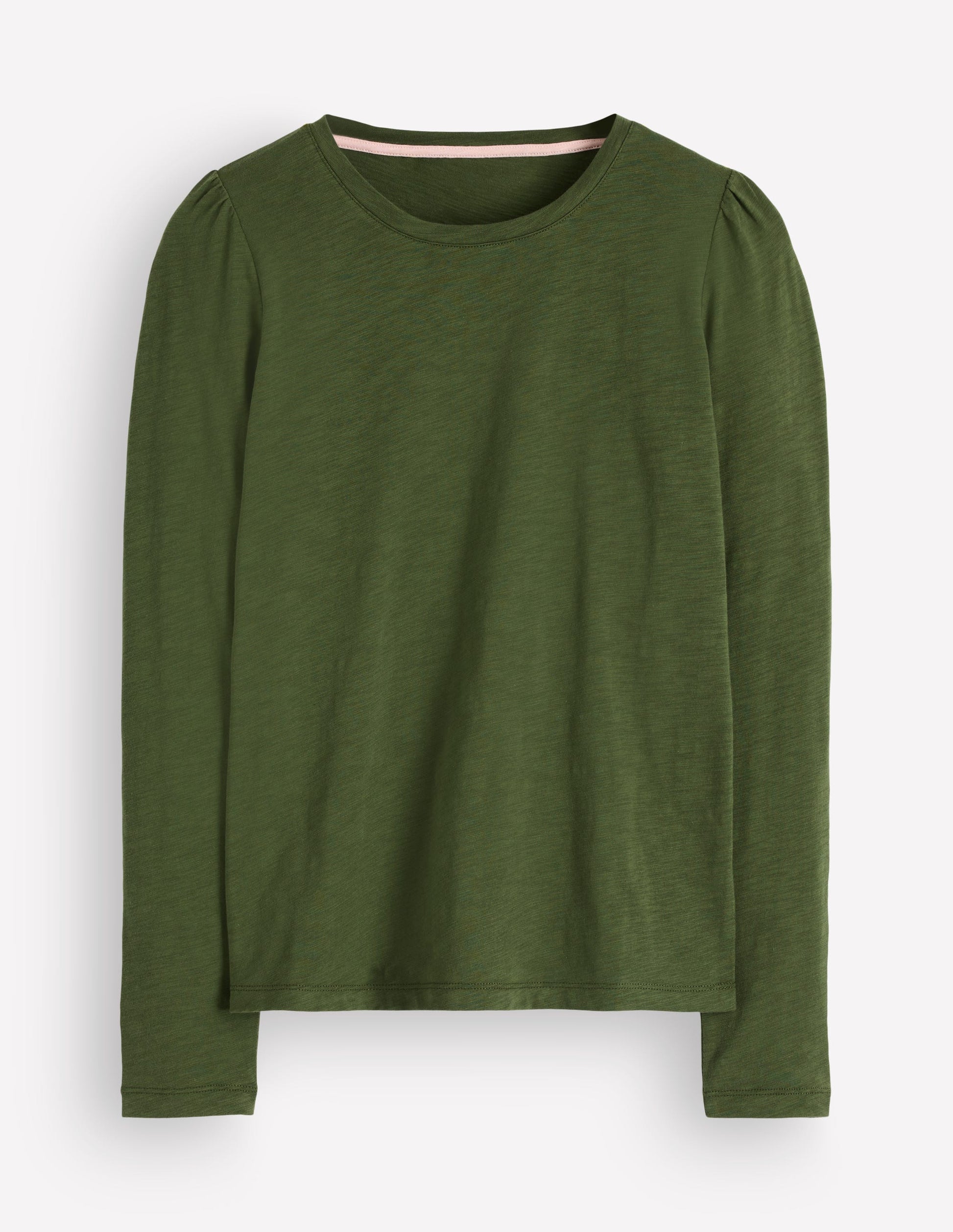 Cotton Crew Long Sleeve Top-Chive-4