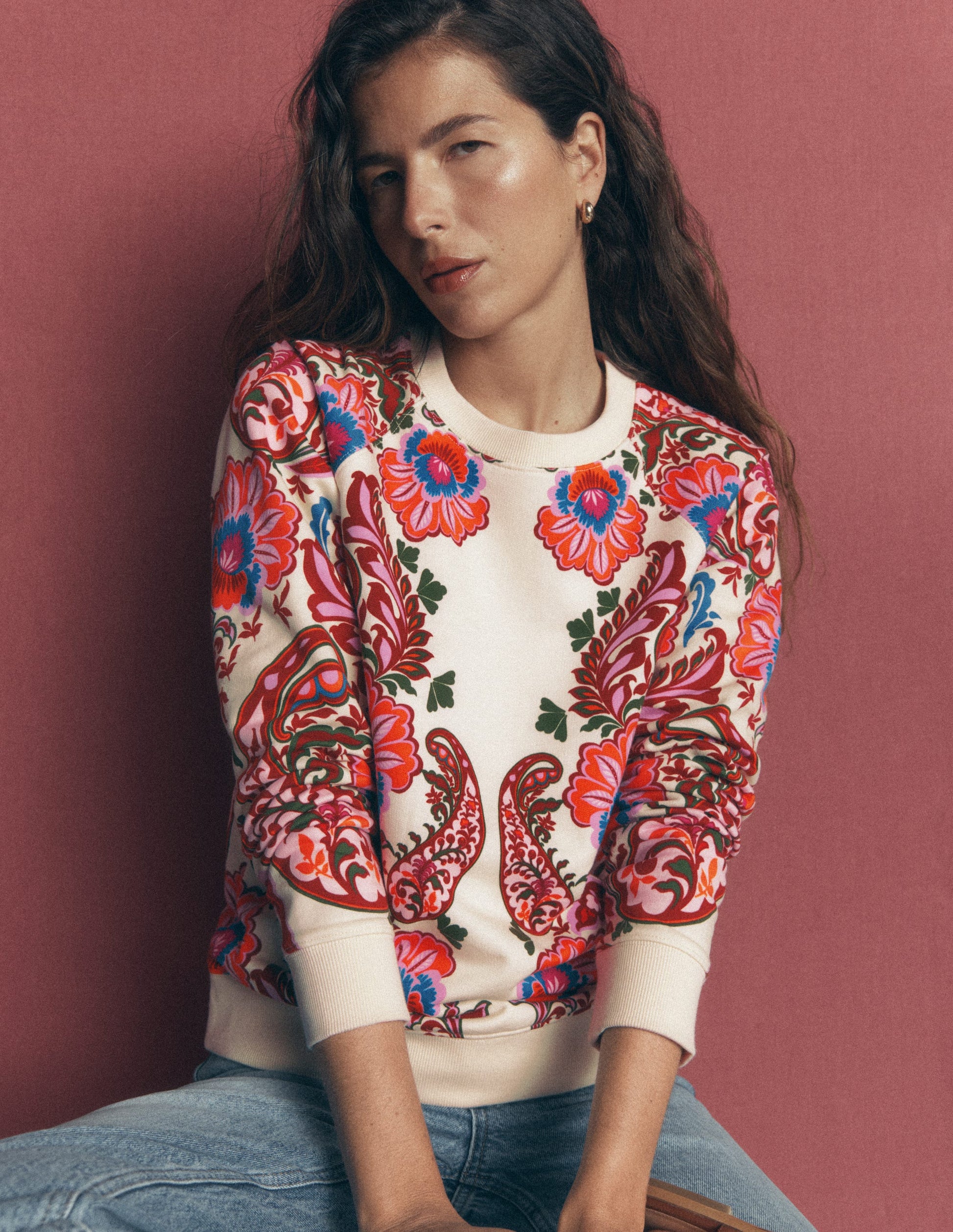 Rosa Printed Sweatshirt-Multi, Bohemia Dream-1