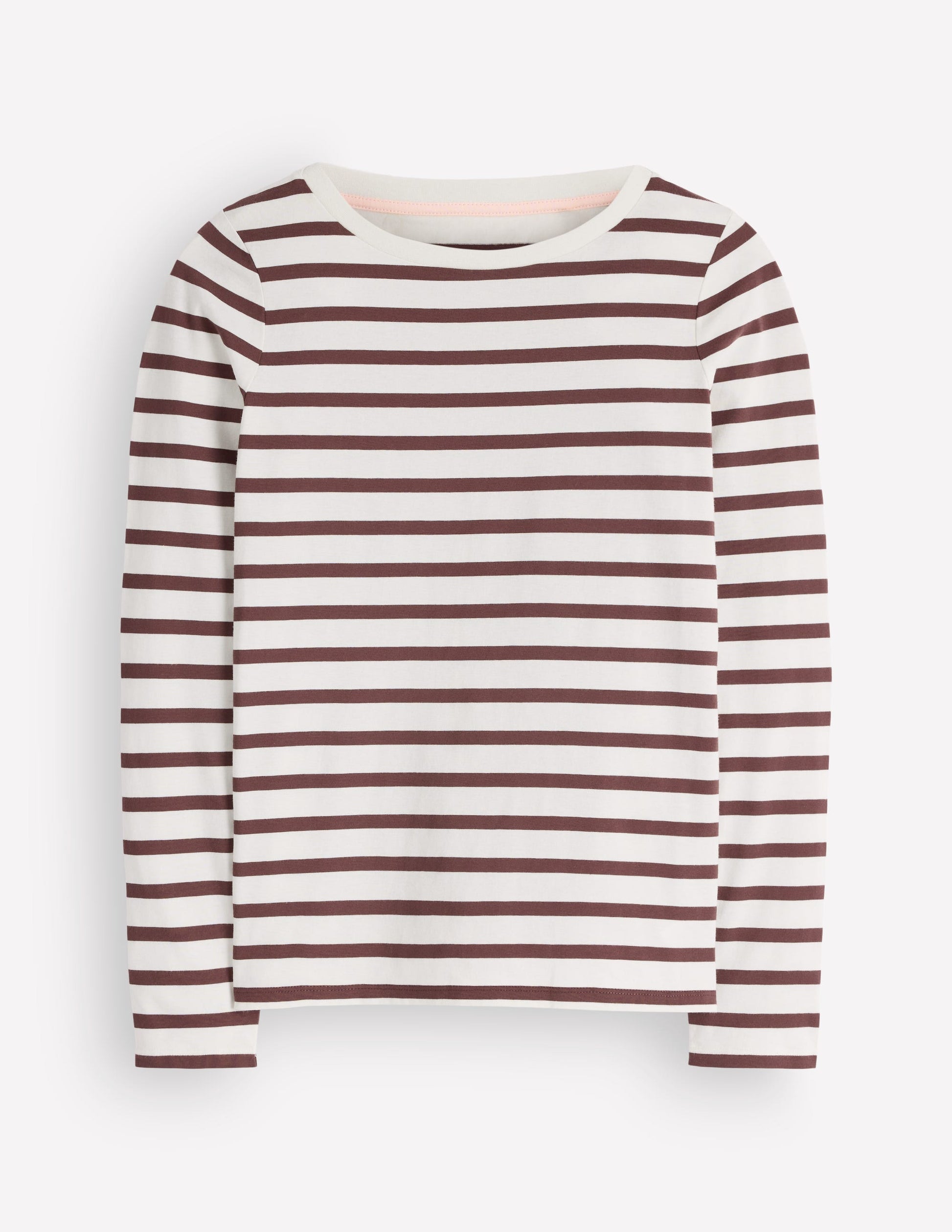 Olivia Long Sleeve Breton-Ivory and Bitter Chocolate-4