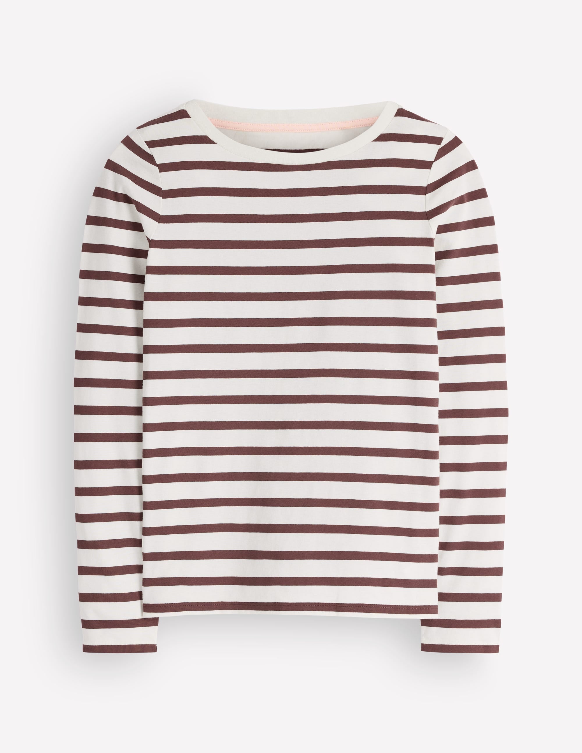 Olivia Long Sleeve Breton-Ivory and Bitter Chocolate - Image 4