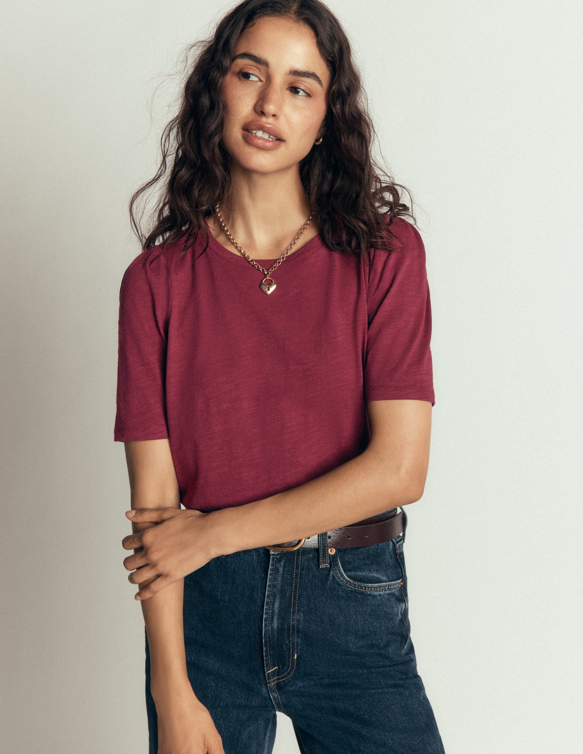 Sophie Puff Sleeve T-shirt-Deep Wisteria - Image 1