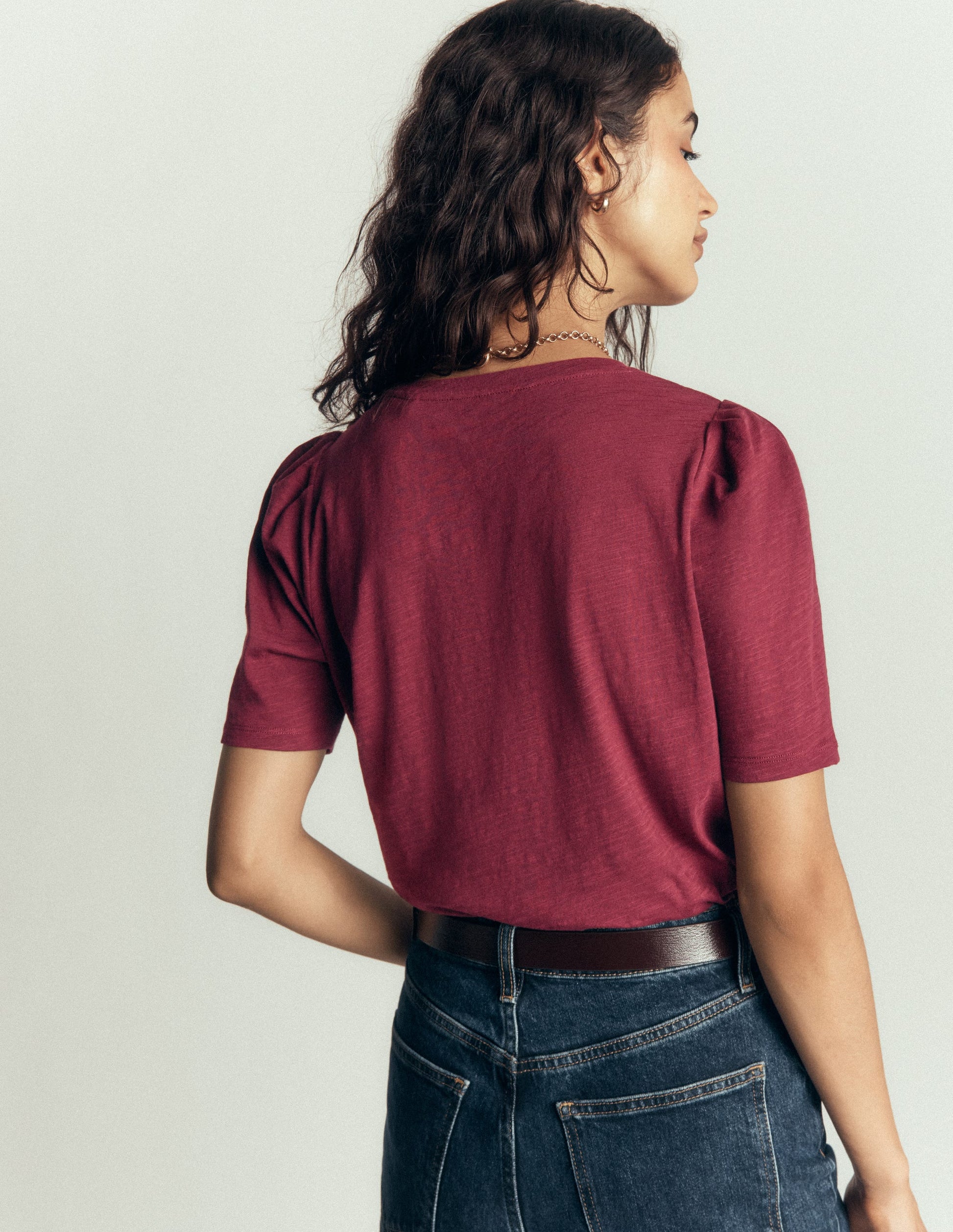 Sophie Puff Sleeve T-shirt-Deep Wisteria-3