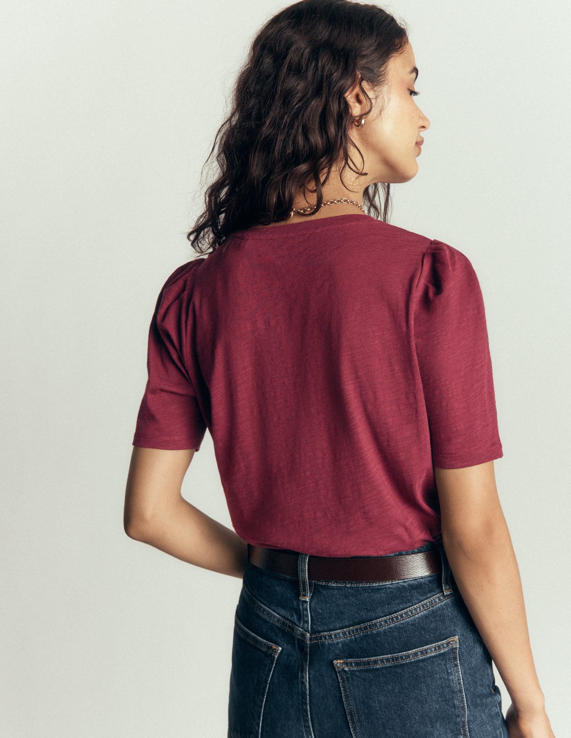 Sophie Puff Sleeve T-shirt-Deep Wisteria - Image 3