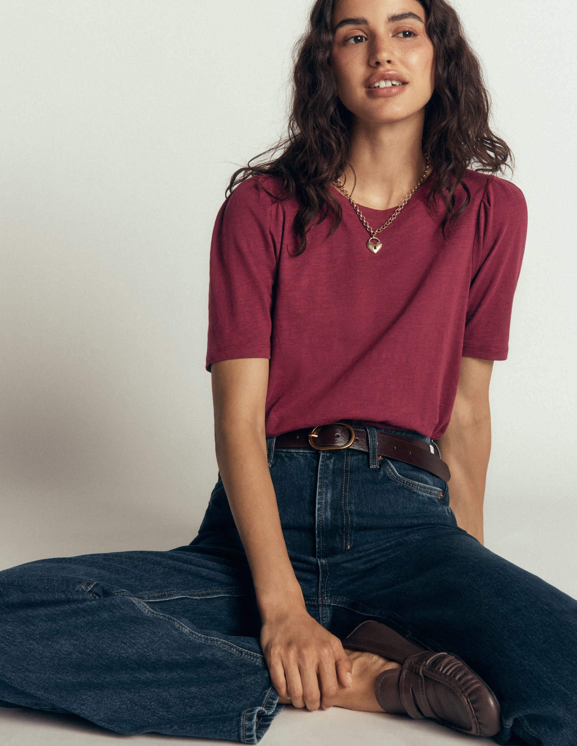 Sophie Puff Sleeve T-shirt-Deep Wisteria - Image 4