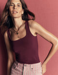 Brooke Double Layer Tank-Dark Cherry