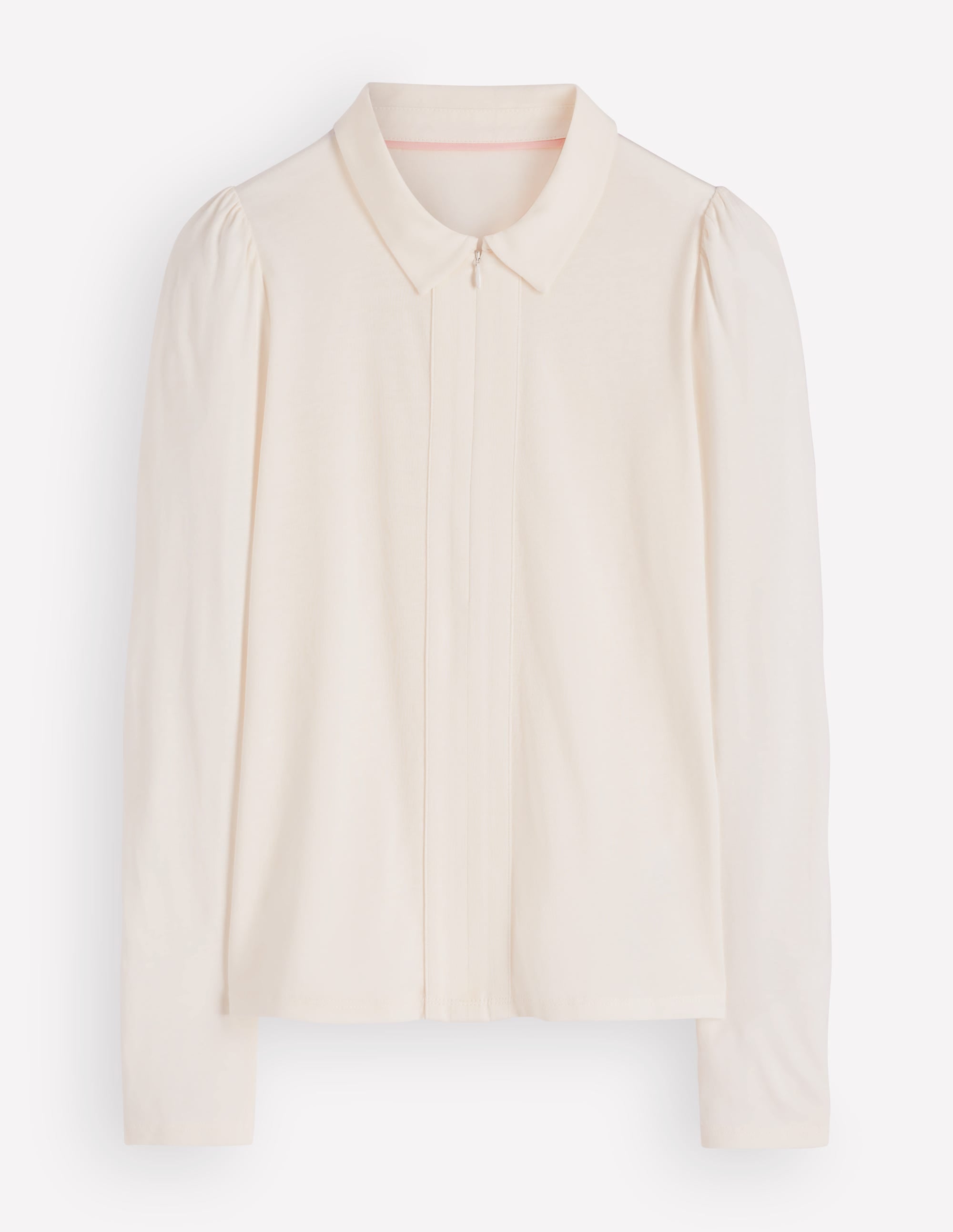 Zip Collar Supersoft Top-Ivory - Image 5