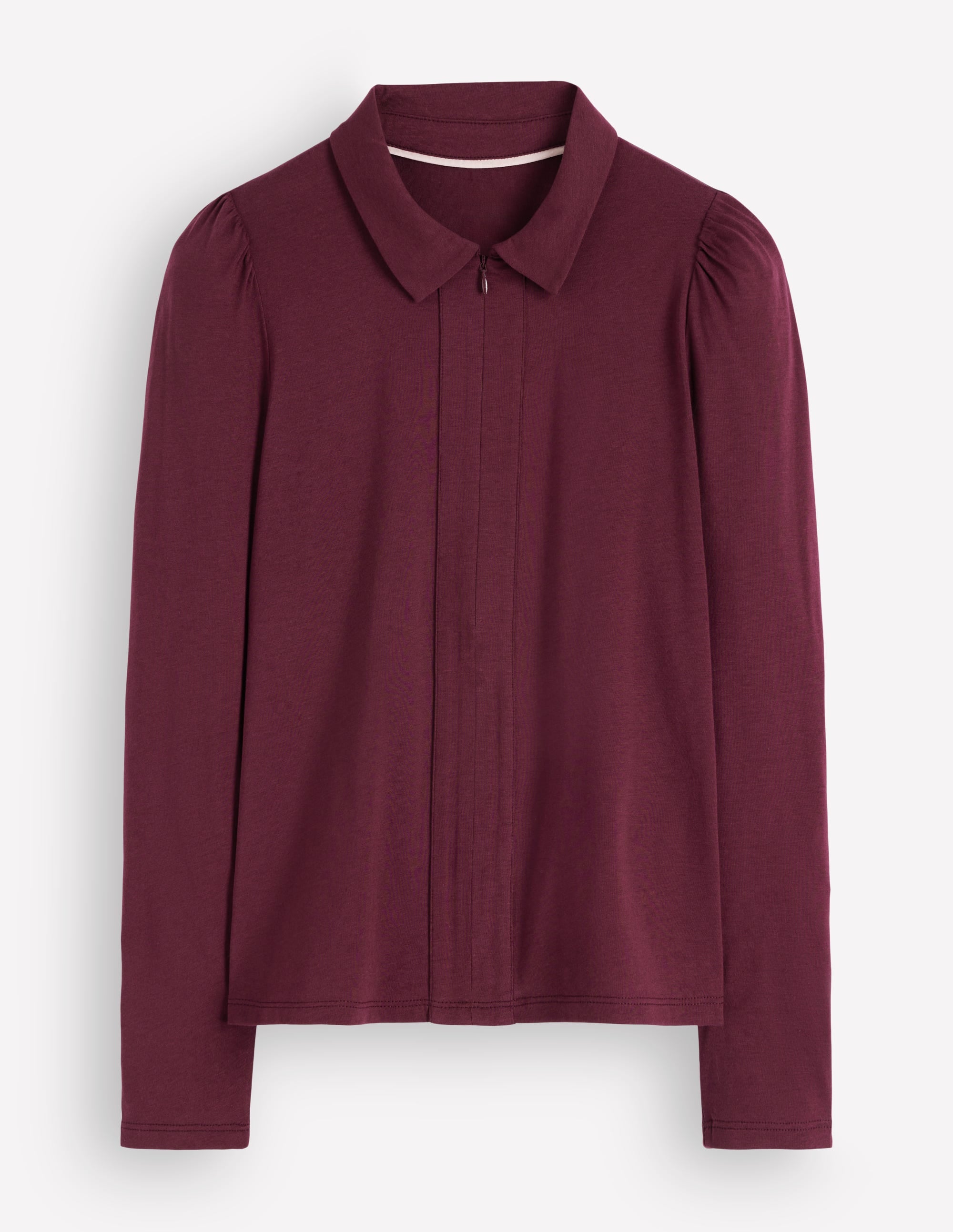 Zip Collar Supersoft Top-Deep Wisteria - Image 5
