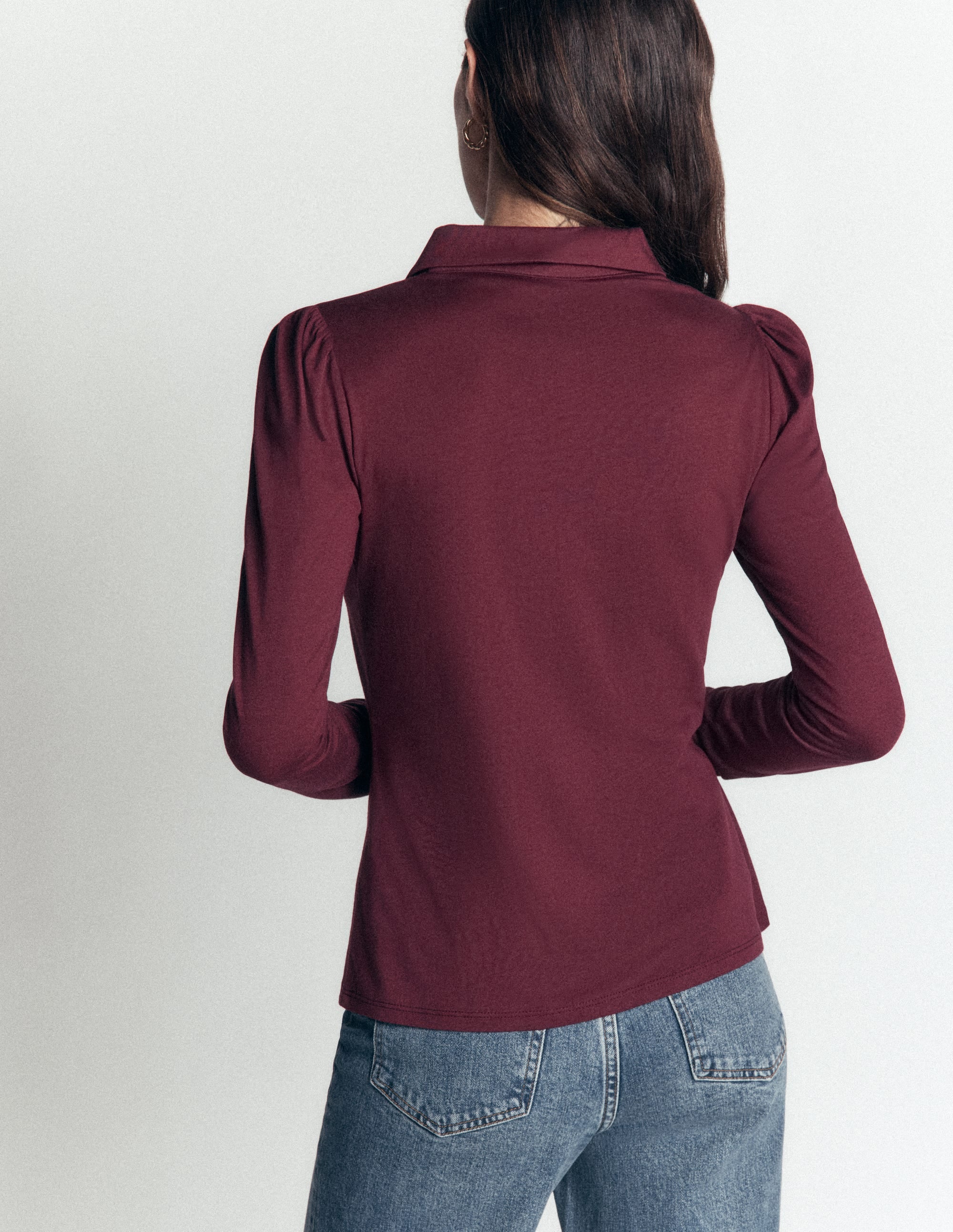 Zip Collar Supersoft Top-Deep Wisteria - Image 3