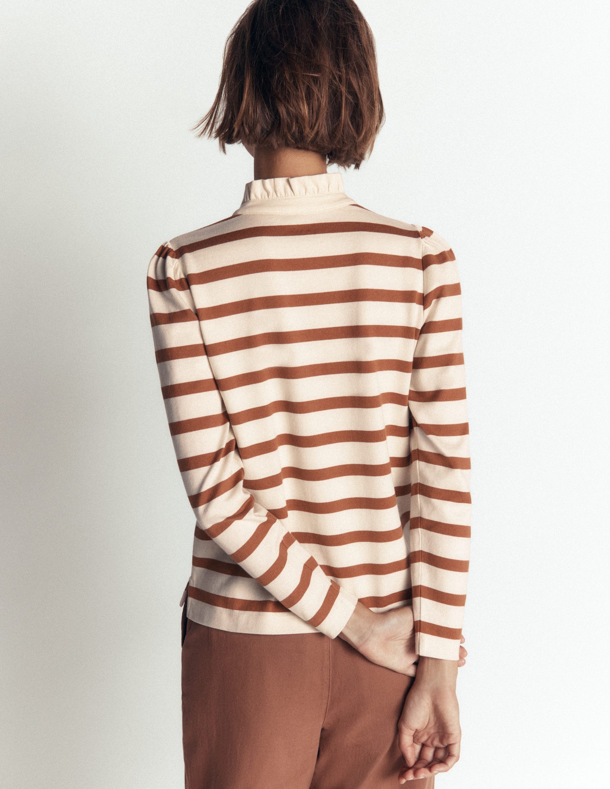Ruffle Collar Mariner-Ivory and Argon Oil Stripe-3