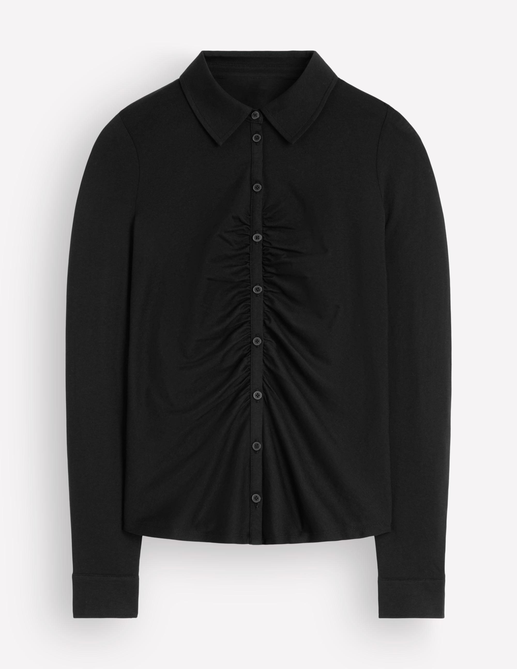 Imi Ruched Jersey Shirt-Black - Image 5