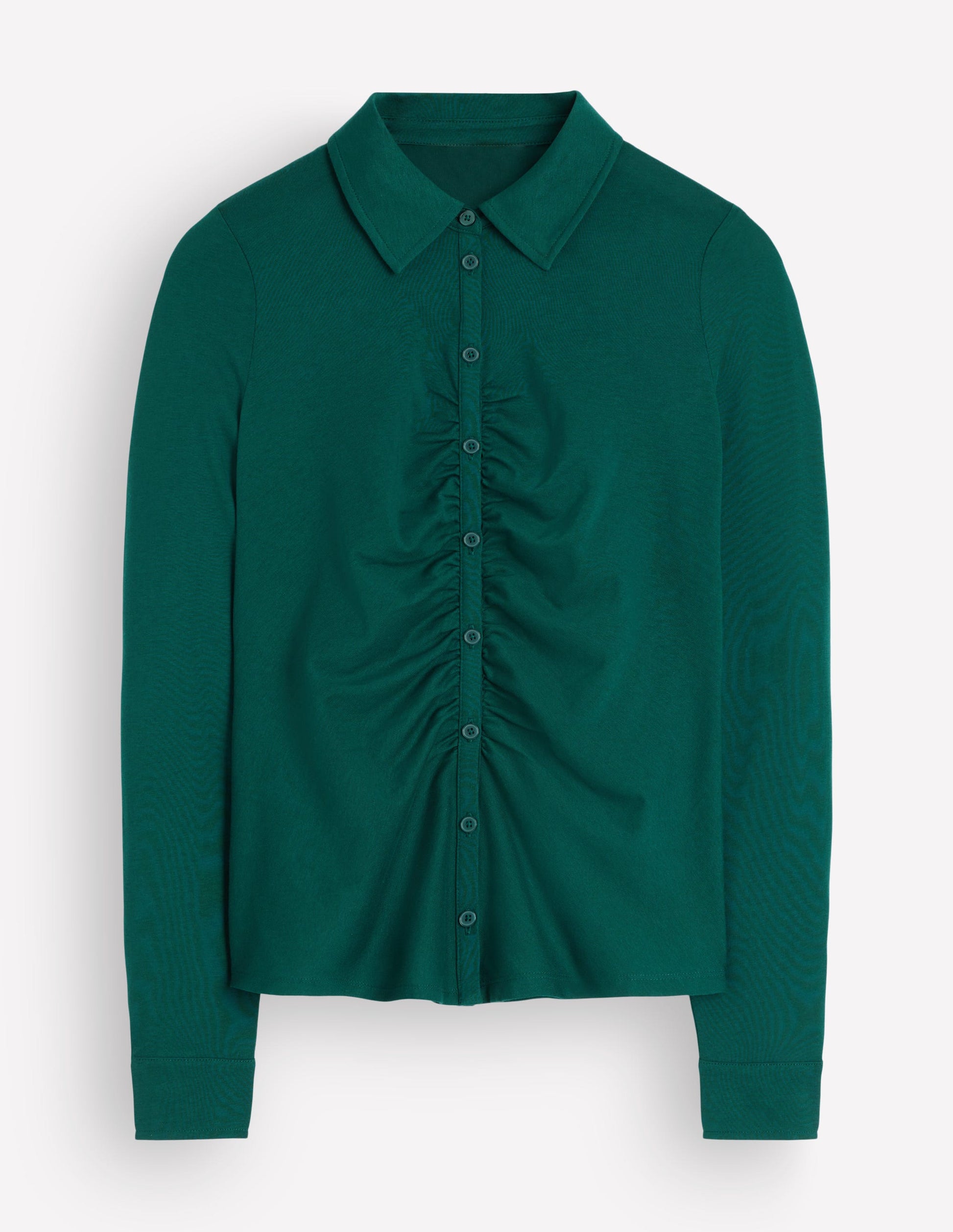 Supersoft Ruched Jersey Shirt-Midnight Teal-4