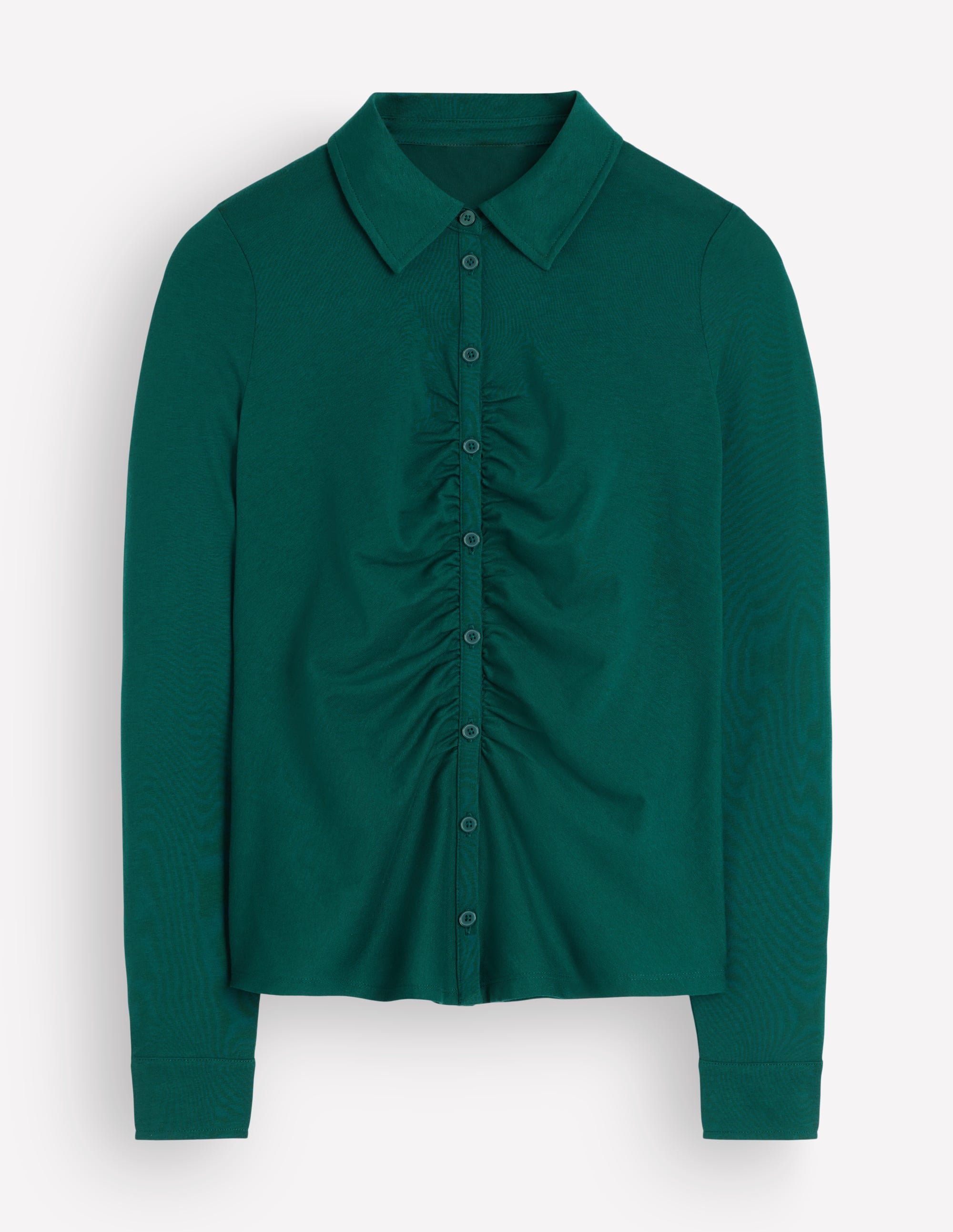Supersoft Ruched Jersey Shirt-Midnight Teal - Image 4