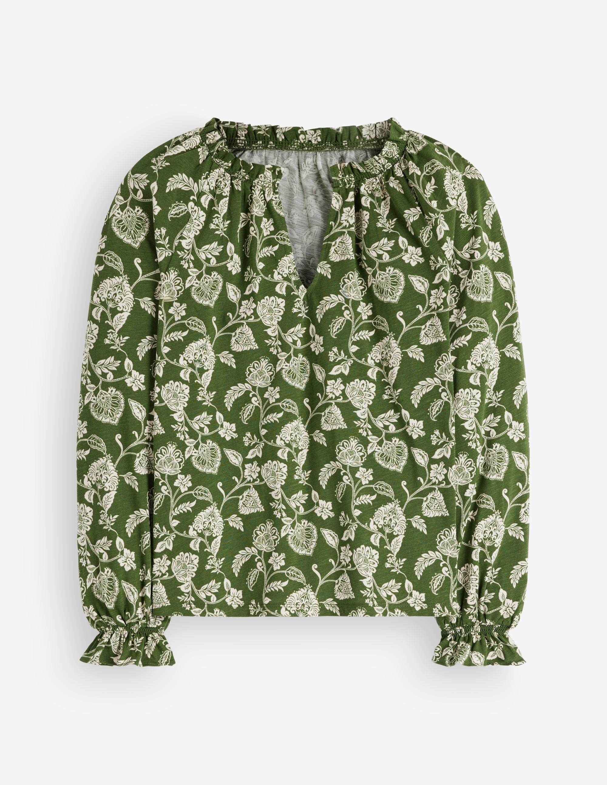 Pia Ruffle Detail Top-Chive Planted Meadows - Image 6