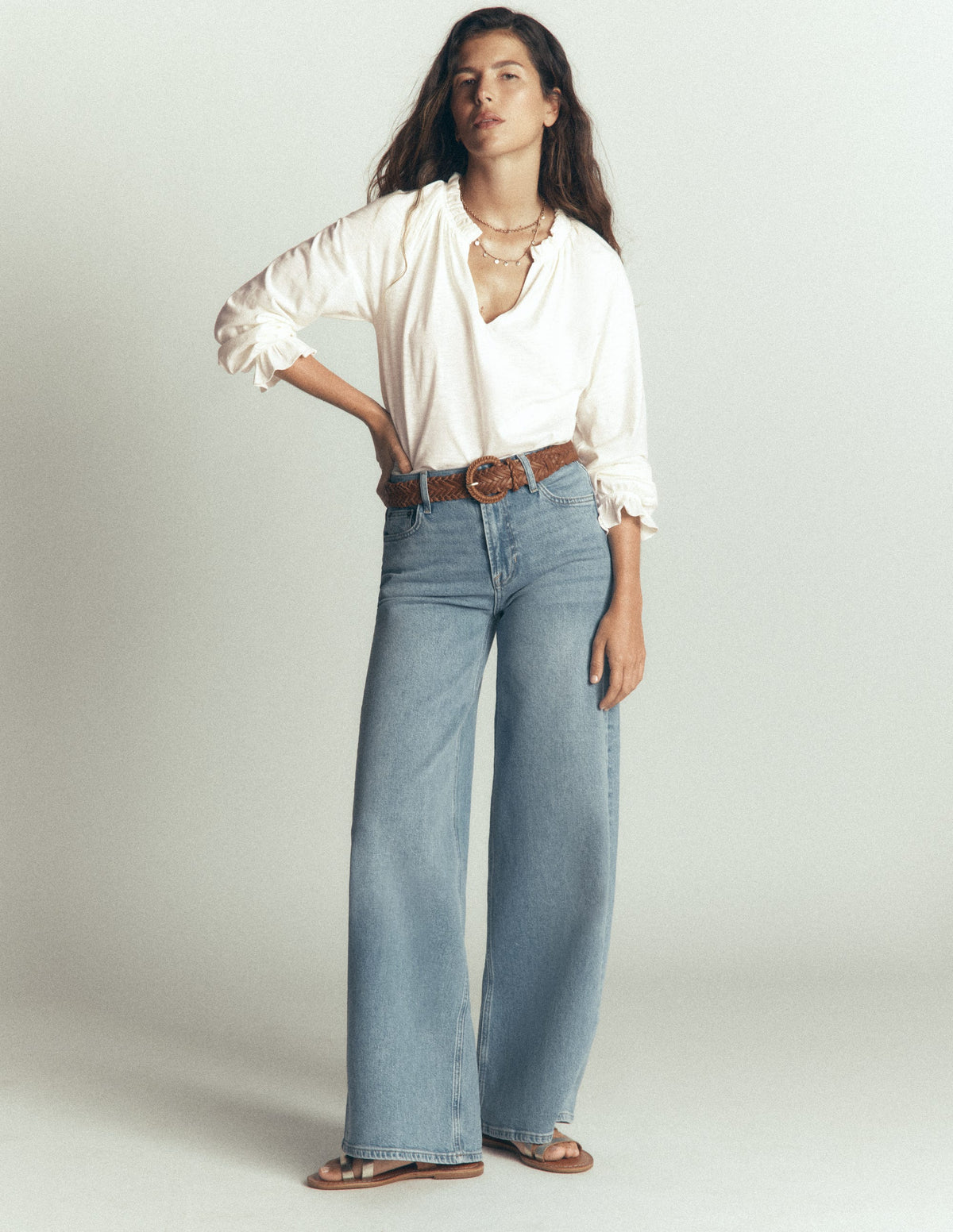 Pia Ruffle Detail Top-Ivory-4