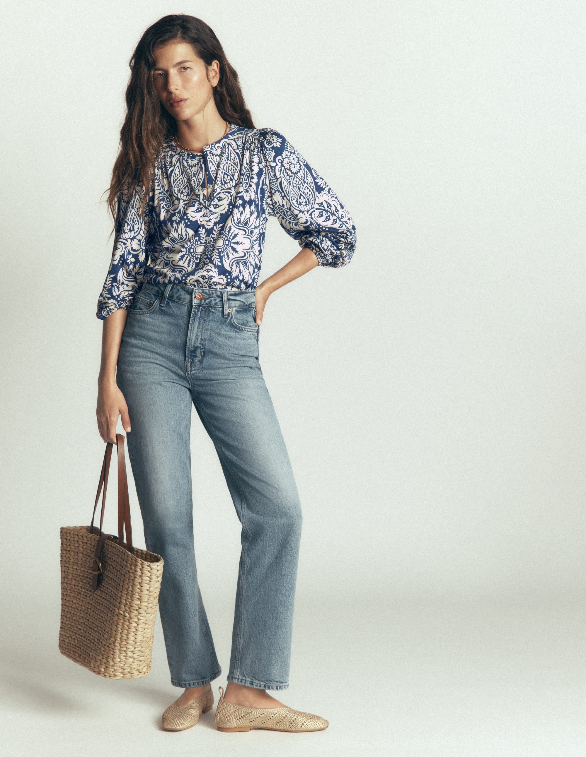 Ara Jersey Shirt-True Navy,  Arabesque Meadows - Image 4
