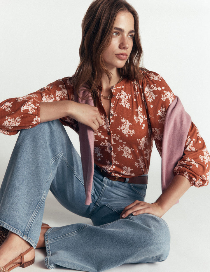 Ara Jersey Shirt-Arabian Spice, Flecked Bunch