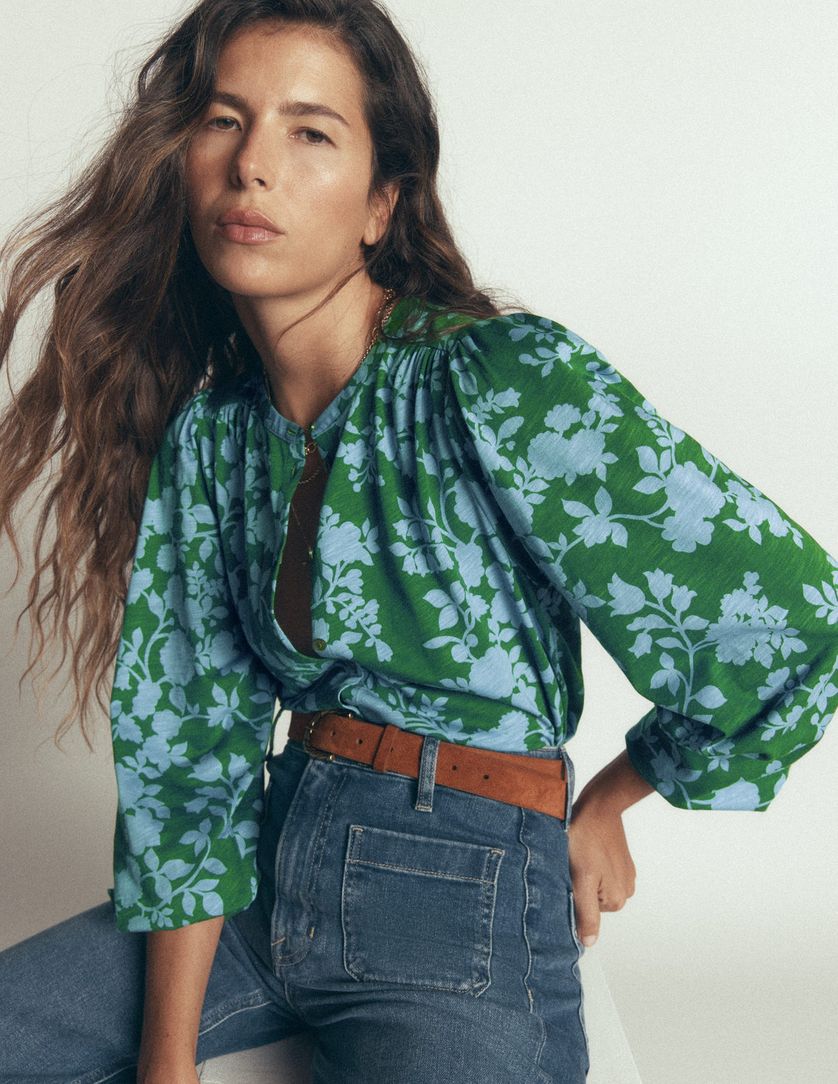 Ara Jersey Shirt-Alpine Green, Bouquet Breeze - Image 1