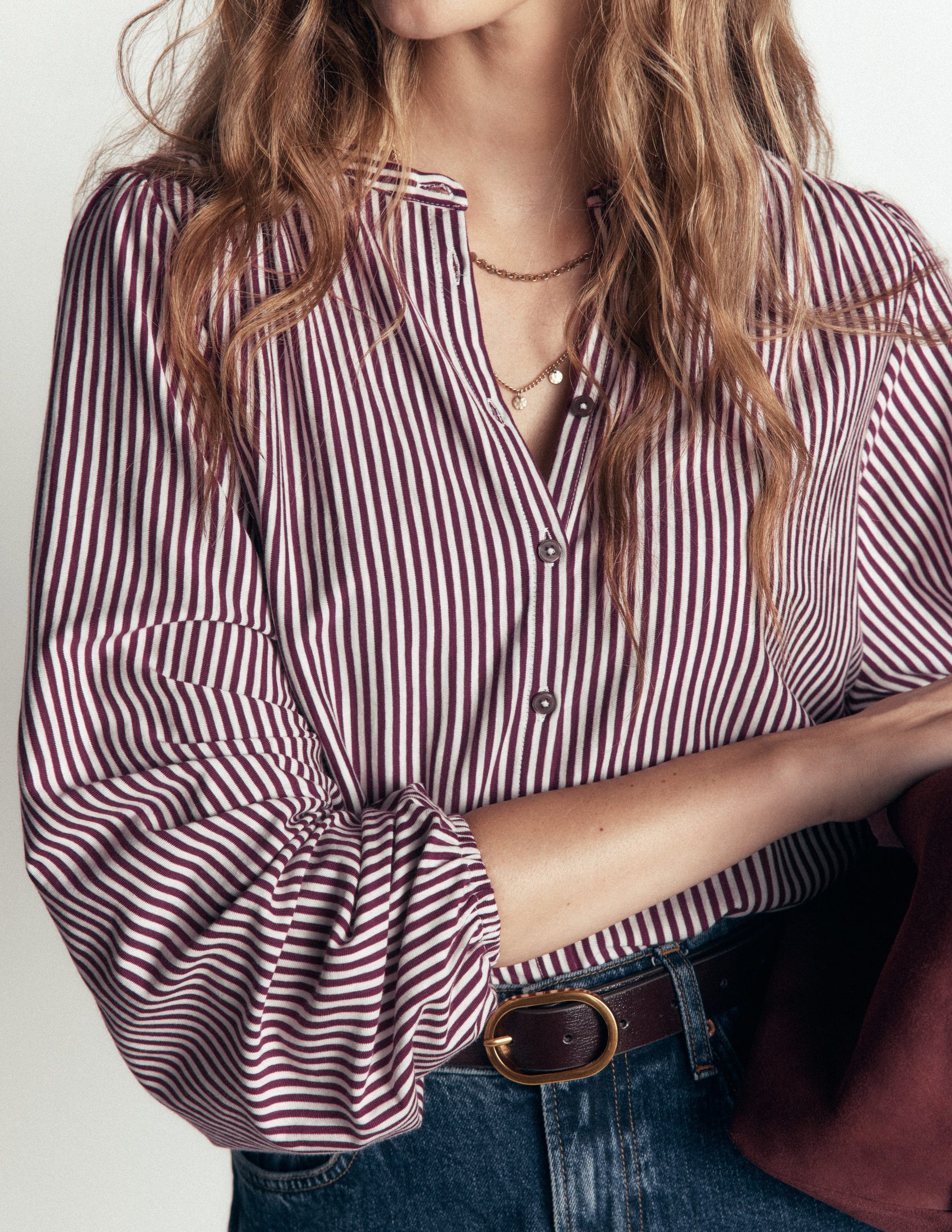 Ara Jersey Shirt-Maroon Banner/ Ivory-2