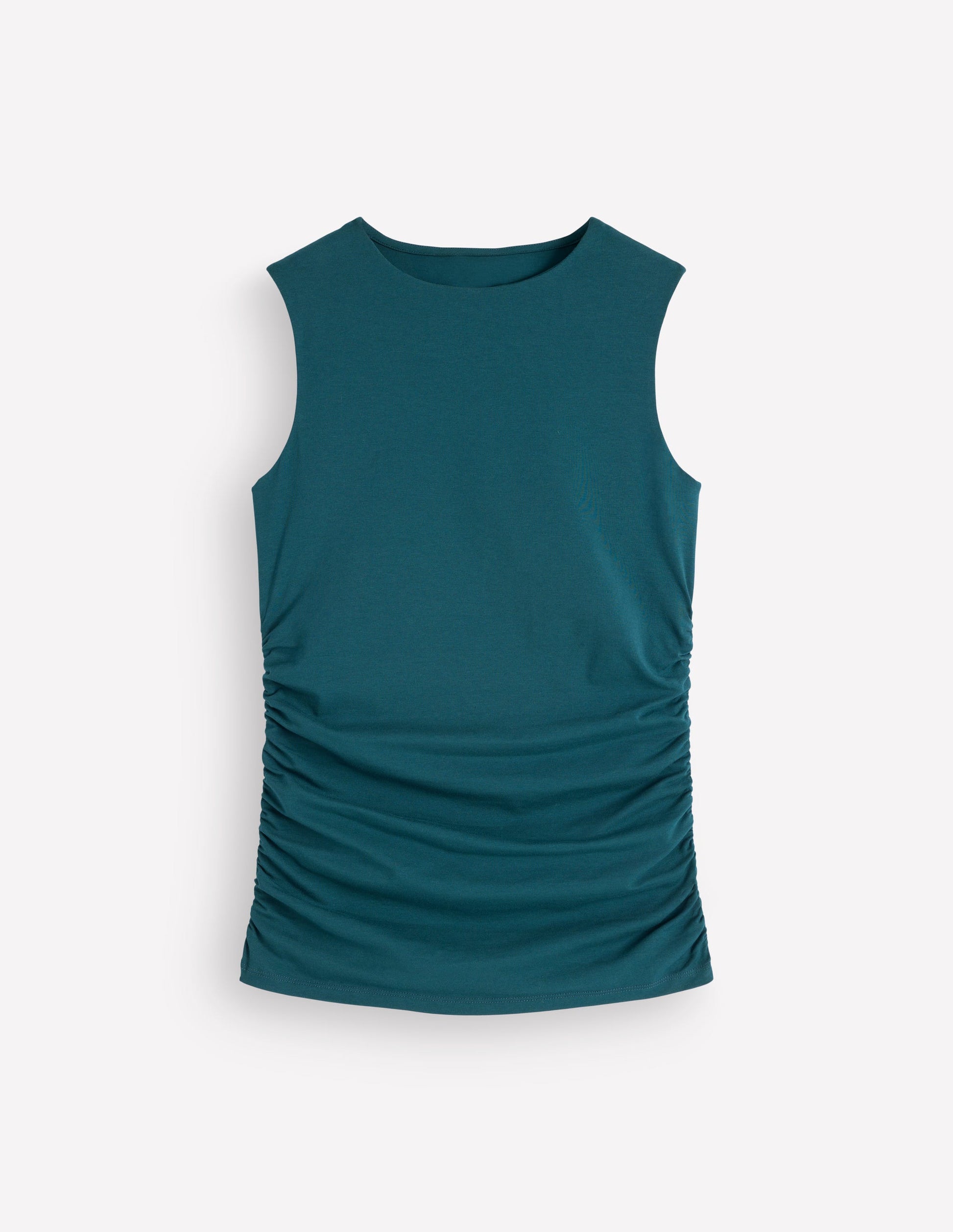Tia Sleeveless Ruch Jersey Top-Midnight Teal-6