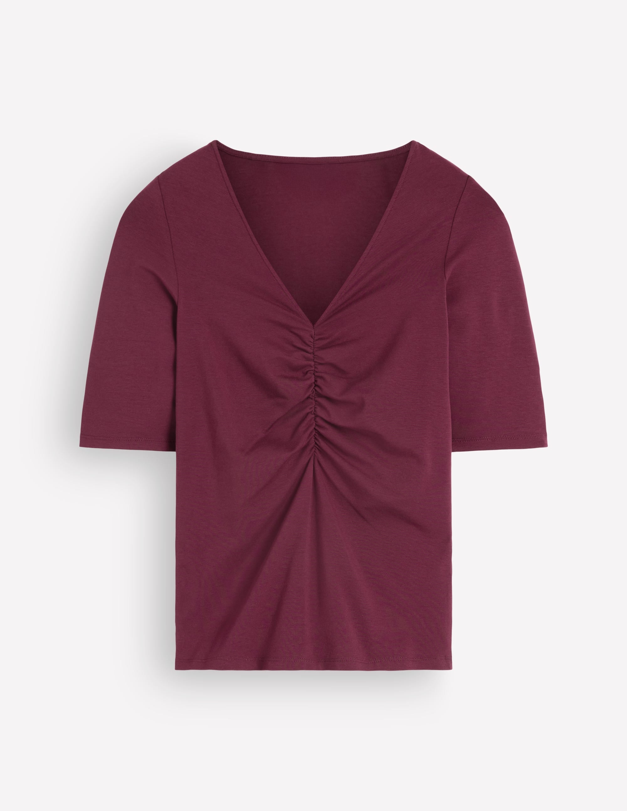 Tia Ruched V-neck Top-Deep Wisteria - Image 5